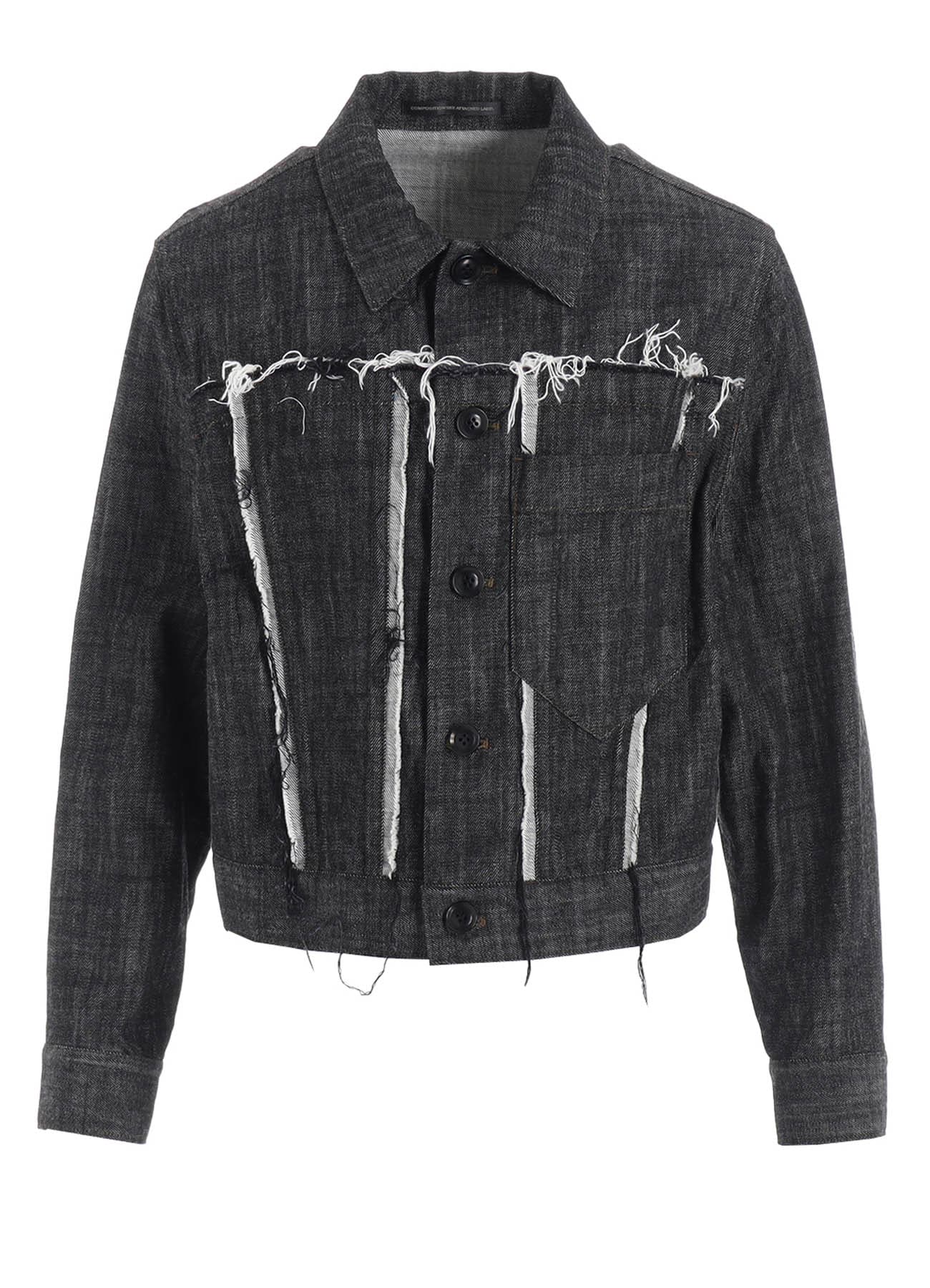 8OZ UNTRIMMED PANEL DENIM JACKET