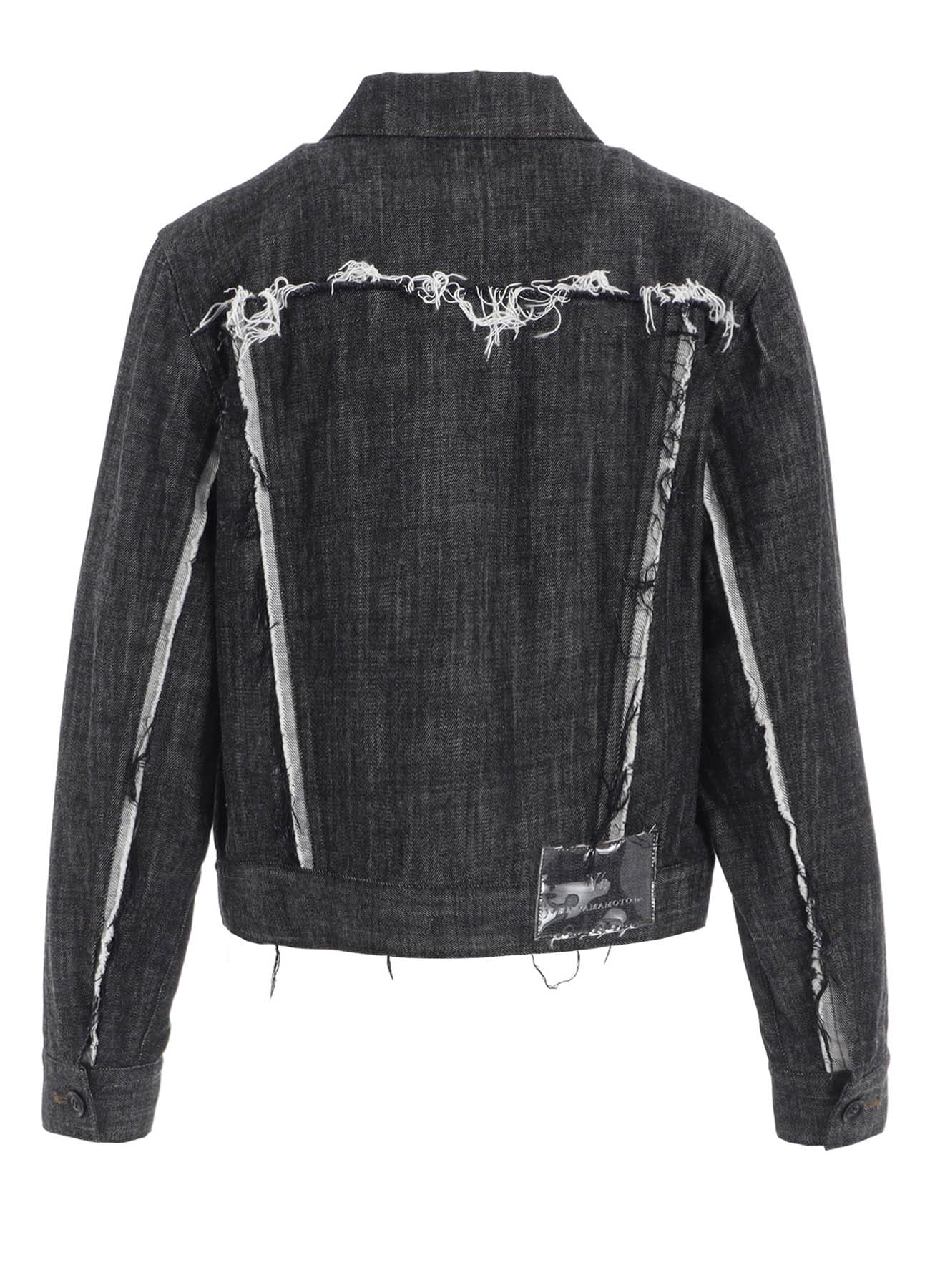 8OZ UNTRIMMED PANEL DENIM JACKET