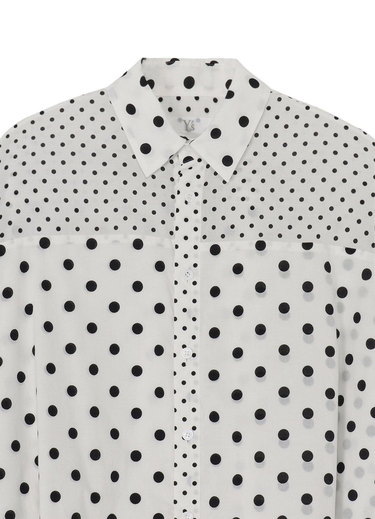 60/- COTTON LAWN DOT PRINT LONG SLEEVE BLOUSE(S White): Y's｜THE 