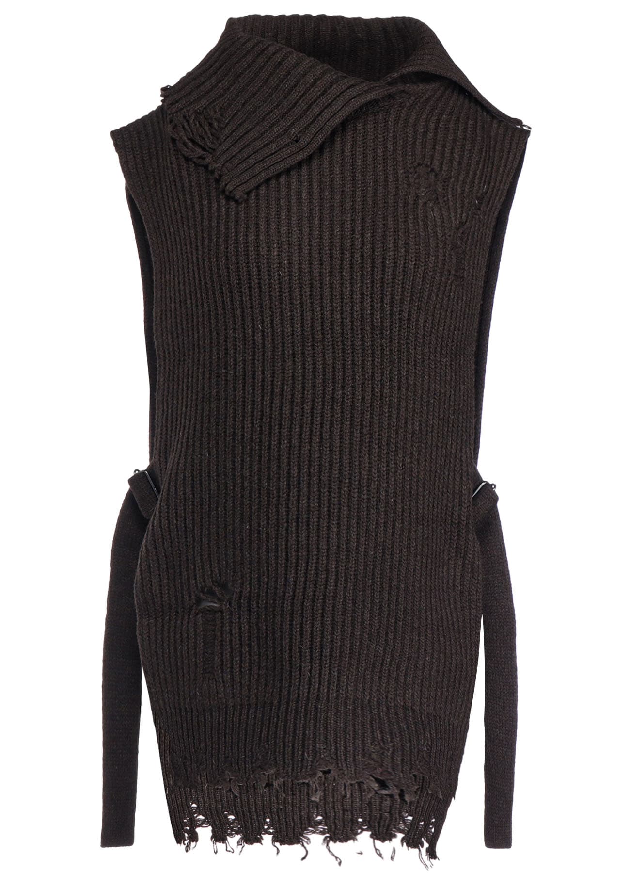 LAMB WOOL DAMAGED KNIT VEST