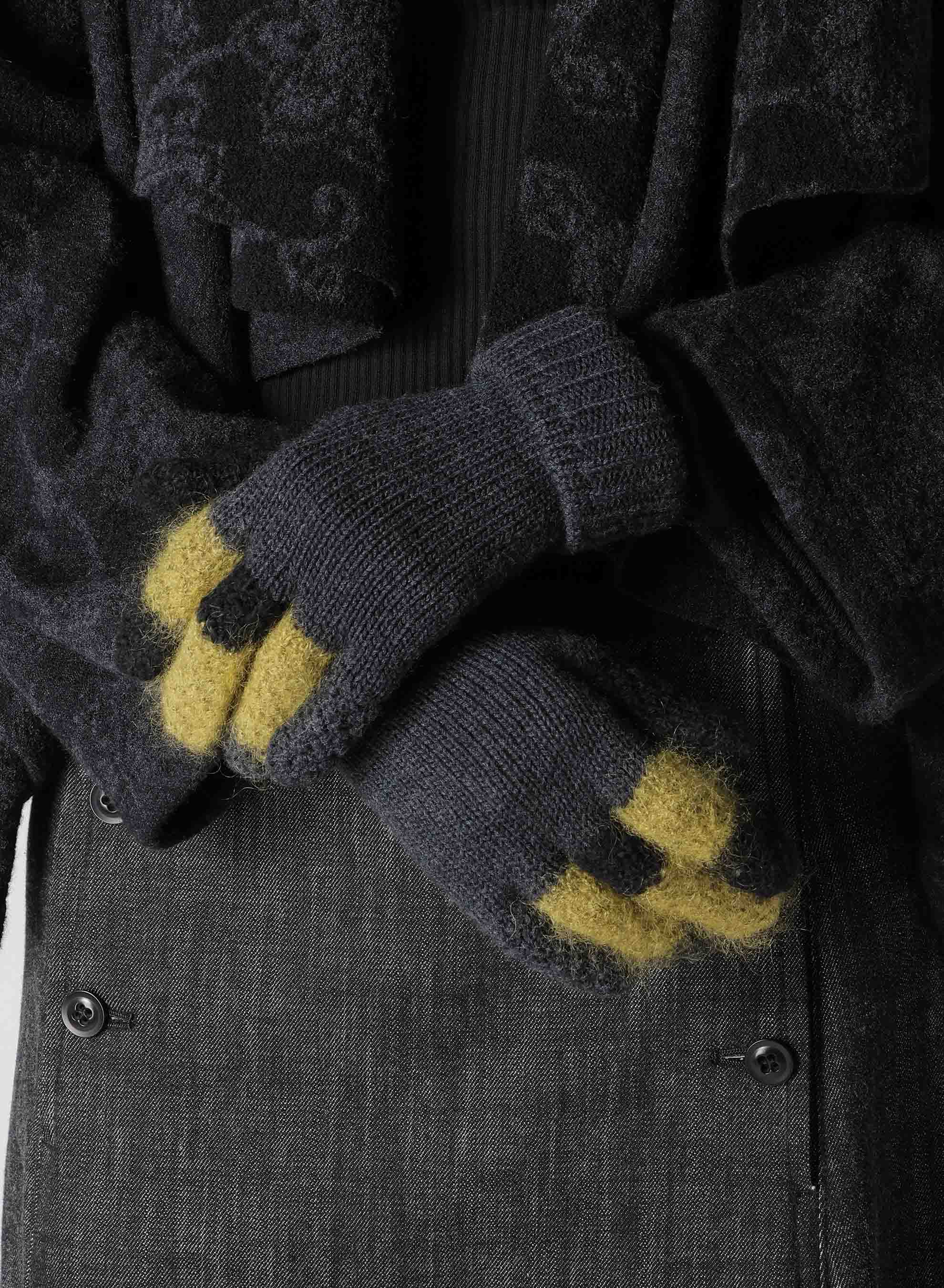 【10/18 12:00 Release】W SLUB×MOHAIR PATCHED SHORT GLOVES