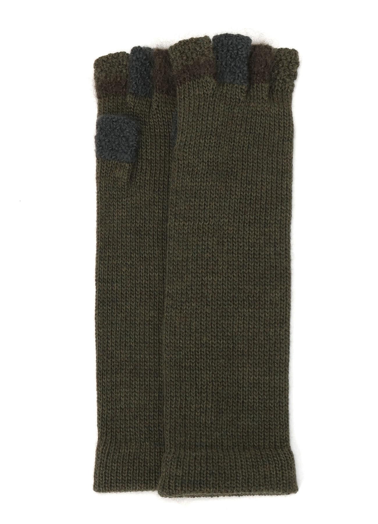 【10/18 12:00 Release】W SLUB×MOHAIR PATCHED FINGERLESS LONG GLOVES