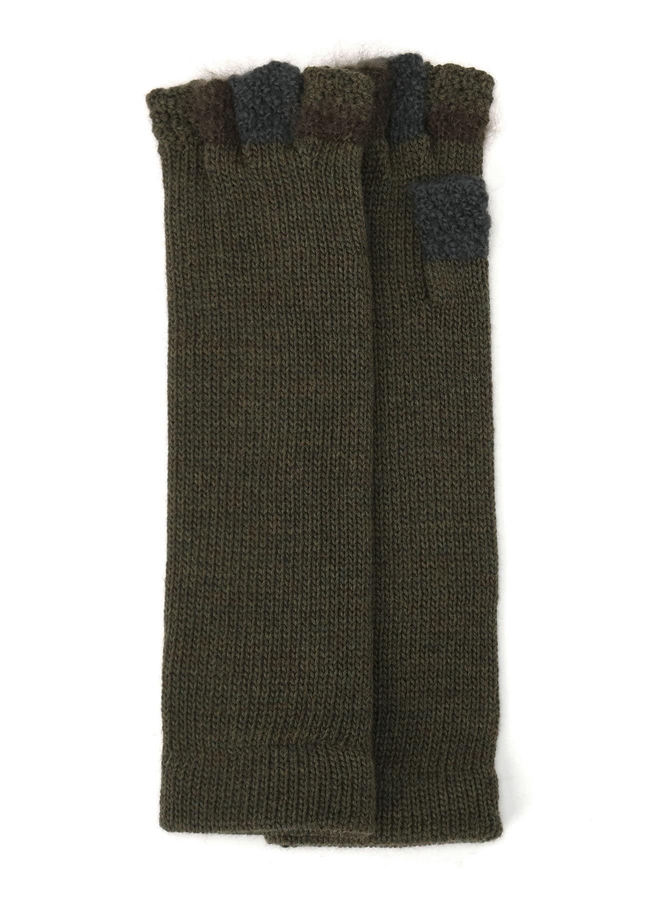 【10/18 12:00 Release】W SLUB×MOHAIR PATCHED FINGERLESS LONG GLOVES