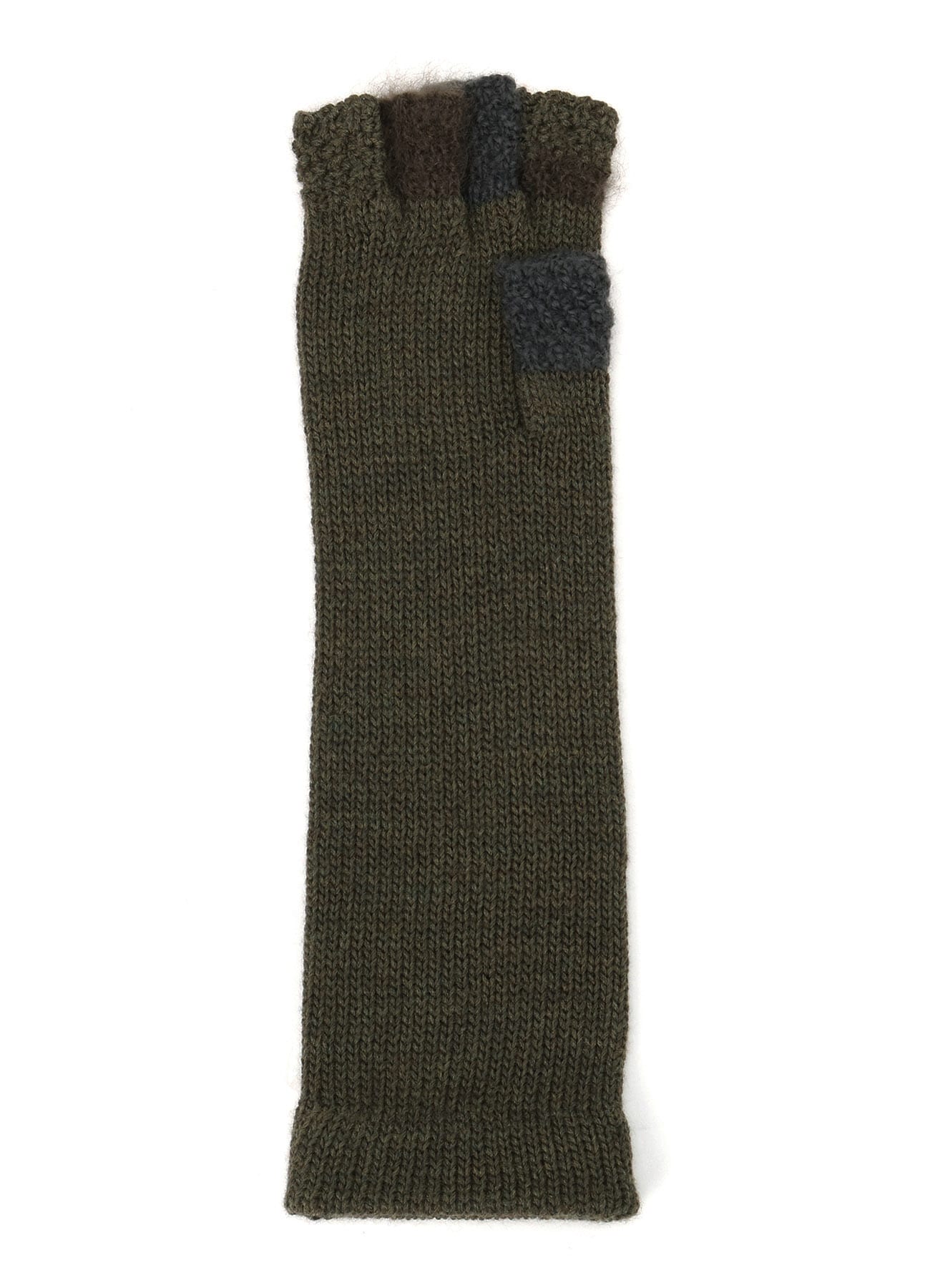 【10/18 12:00 Release】W SLUB×MOHAIR PATCHED FINGERLESS LONG GLOVES