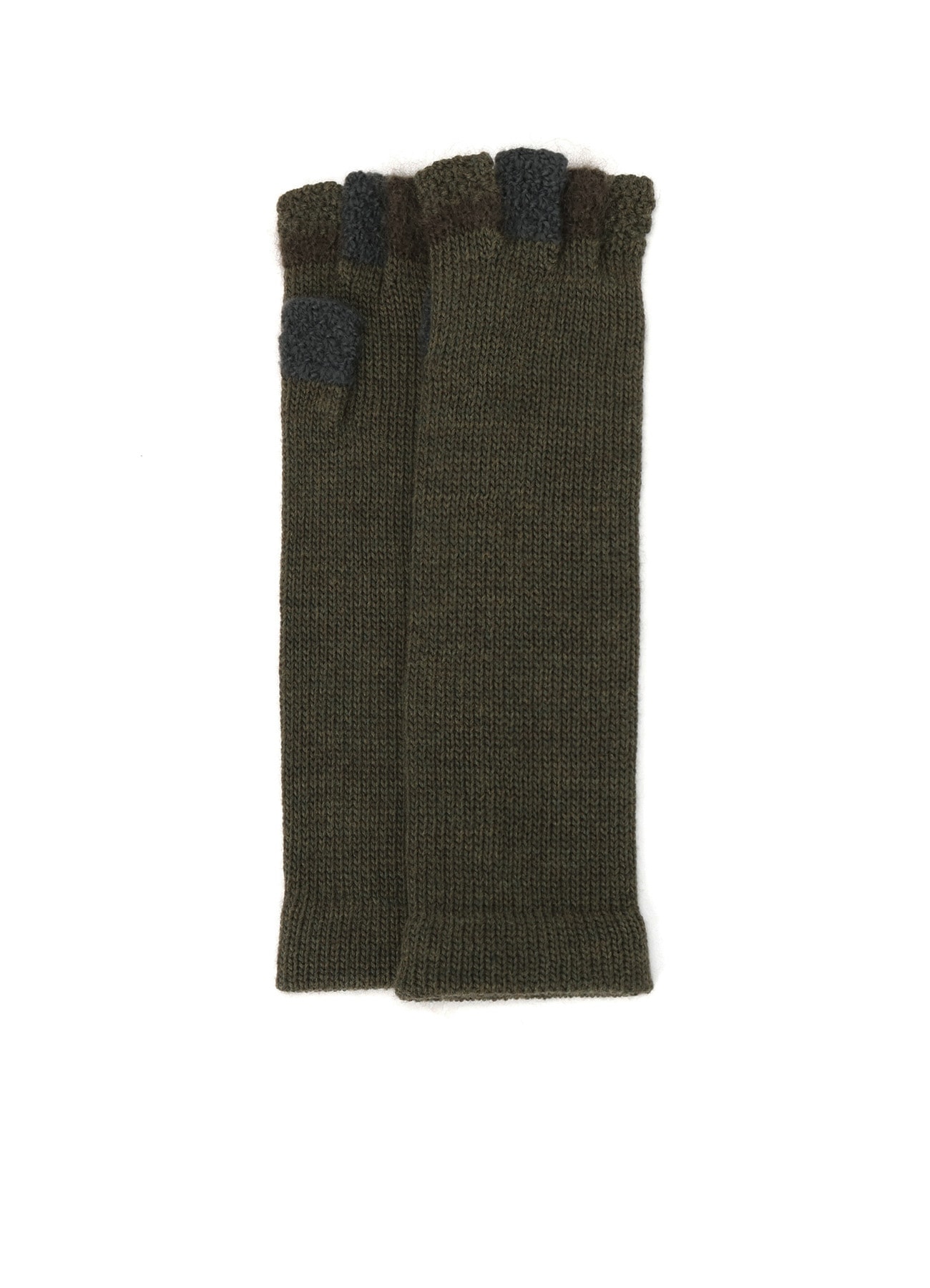 【10/18 12:00 Release】W SLUB×MOHAIR PATCHED FINGERLESS LONG GLOVES