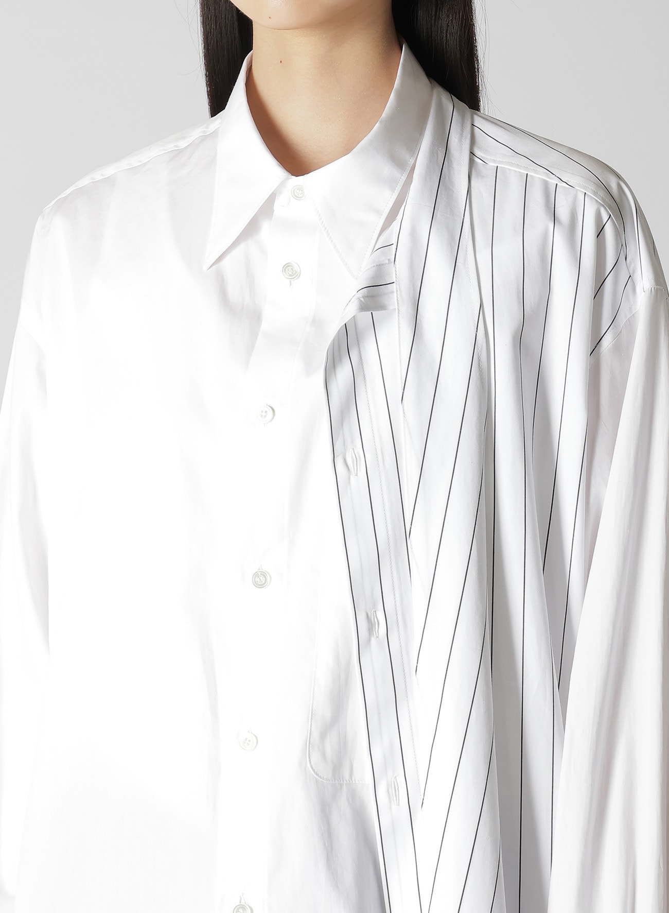 HIGH DENSITY POPLIN DOUBLE LAYERED SHIRT WITH BOWTIE