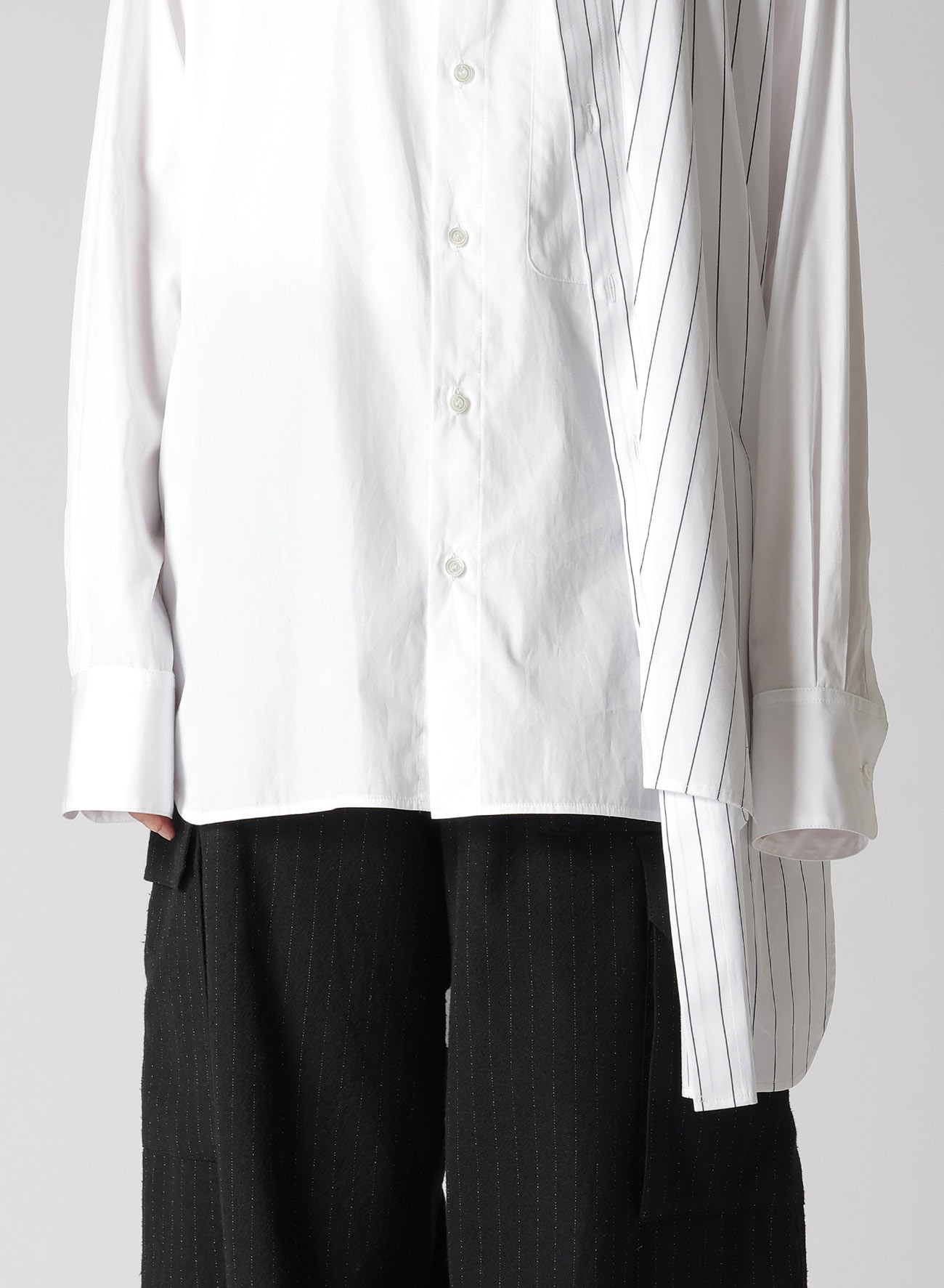 HIGH DENSITY POPLIN DOUBLE LAYERED SHIRT WITH BOWTIE