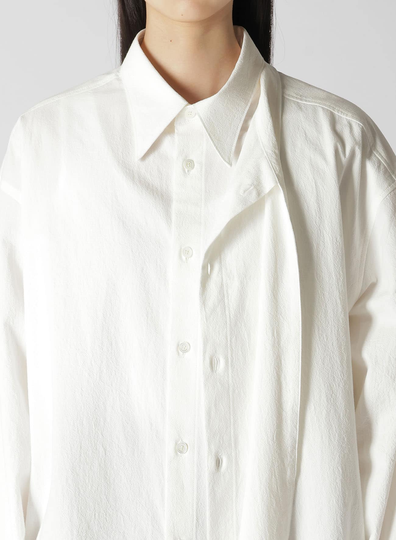 【7/17 12:00 Release】HIGH TWISTED COTTON DOUBLE LAYERED WING BOWTIE SHIRT