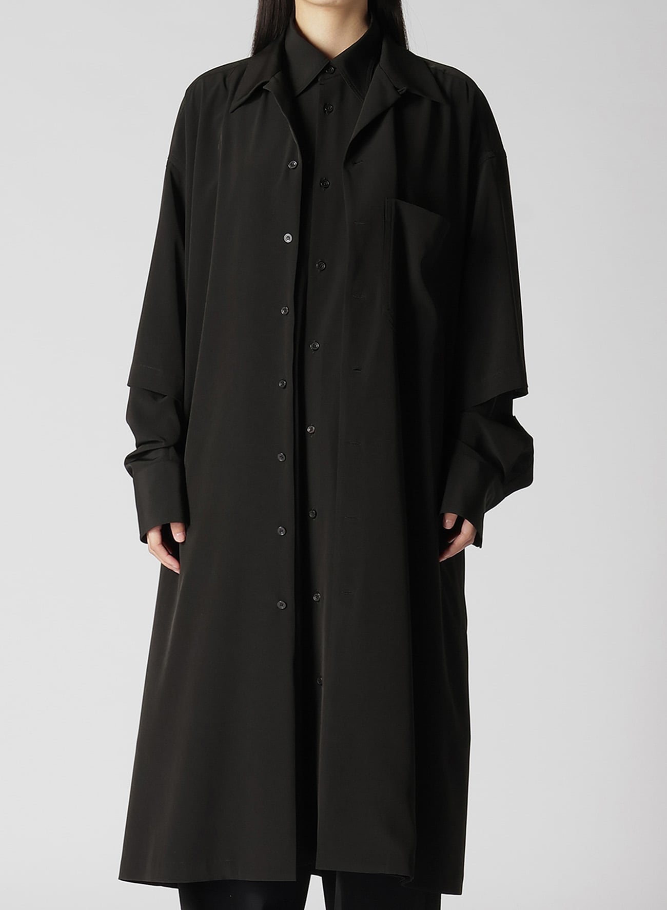 【8/7 12:00 Release】TRIACETATE/POLYESTER DOUBLE LAYERED LONG SHIRT