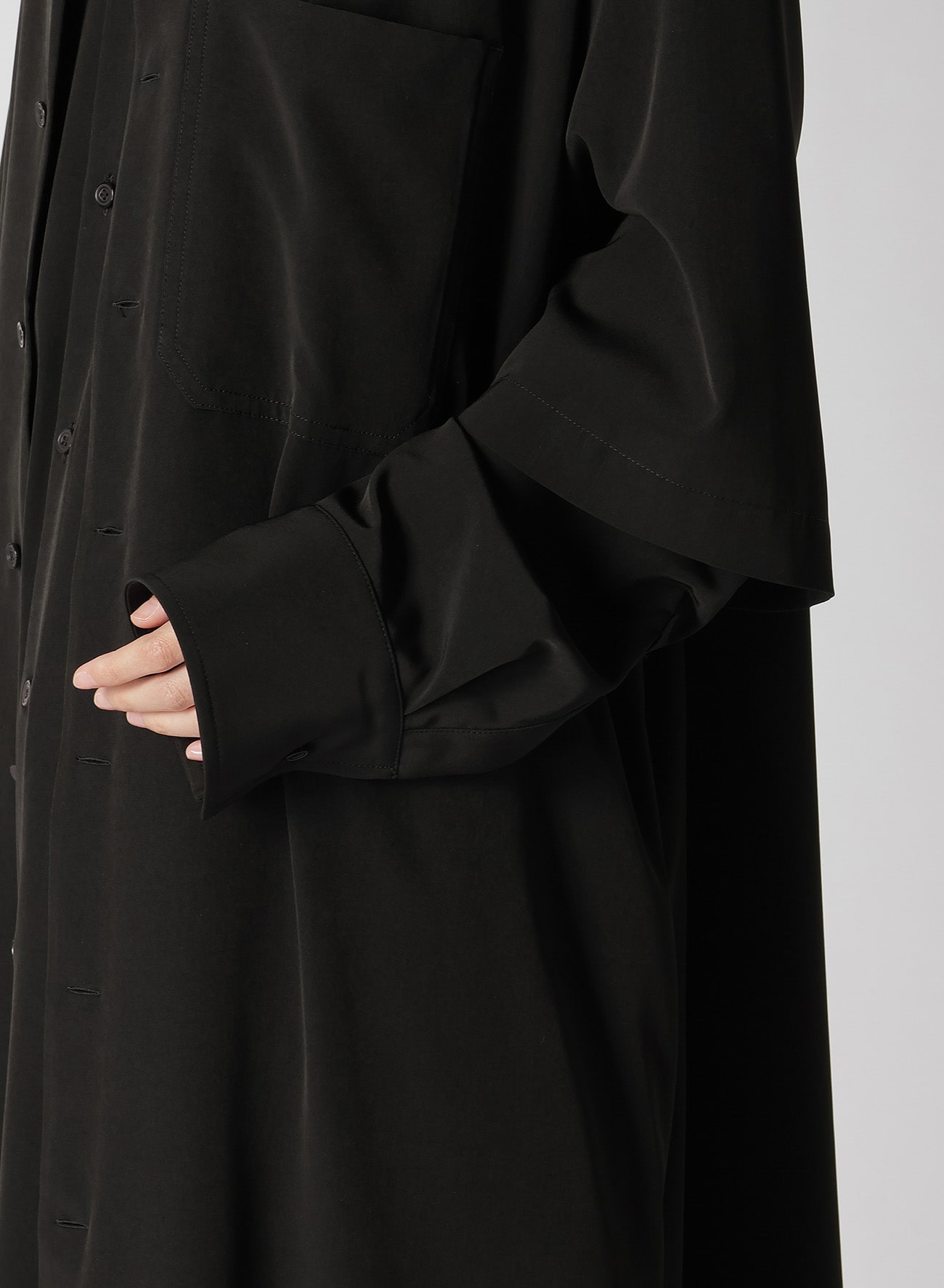 【8/7 12:00 Release】TRIACETATE/POLYESTER DOUBLE LAYERED LONG SHIRT