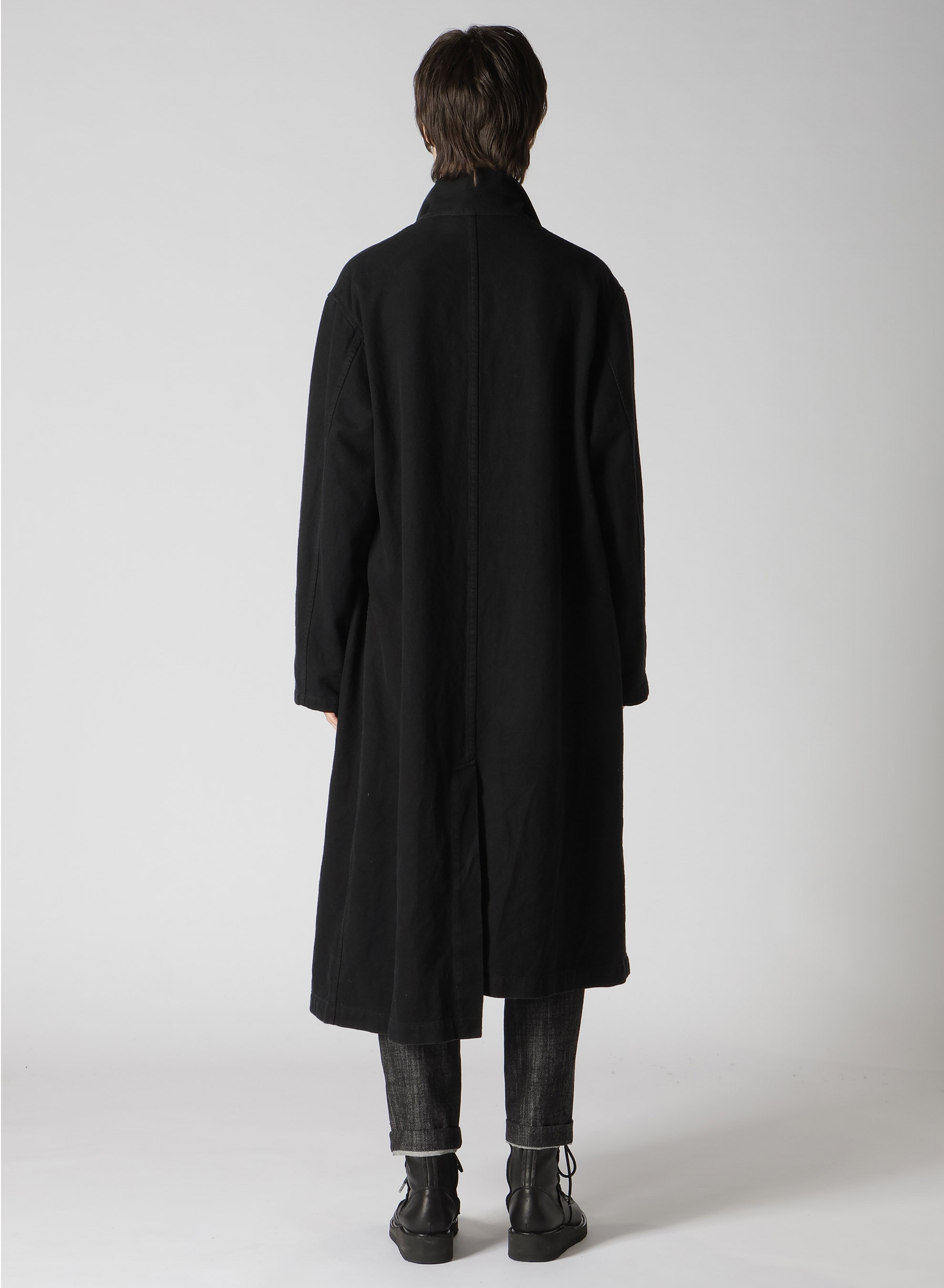 C/LI GABARDINE LEFT FRONT CUTTING COAT(XS Black): Y's｜THE SHOP YOHJI  YAMAMOTO