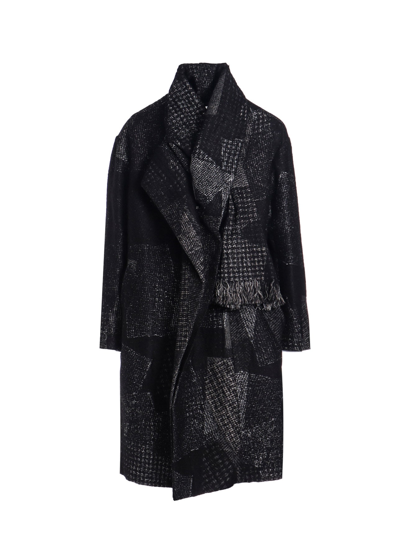 【9/1 12:00 Release】WOOL COTTON RANDOM HOUNDSTOOTH JQ SCARF COAT