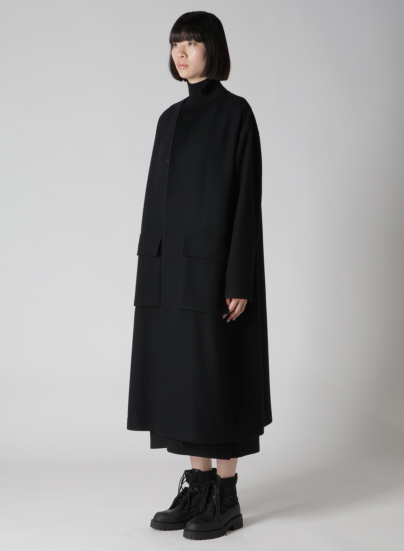 【11/1 12:00 Release】WOOL SINGLE MOSSER COLLARLESS COAT