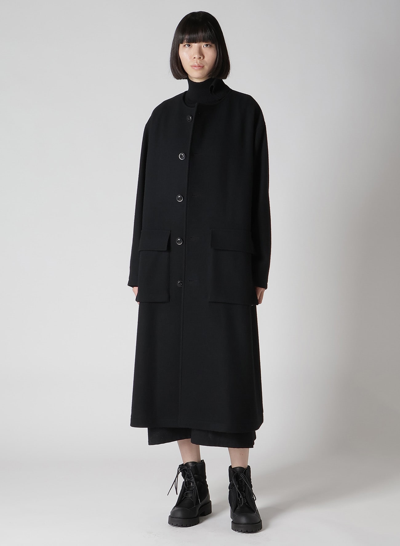 【11/1 12:00 Release】WOOL SINGLE MOSSER COLLARLESS COAT