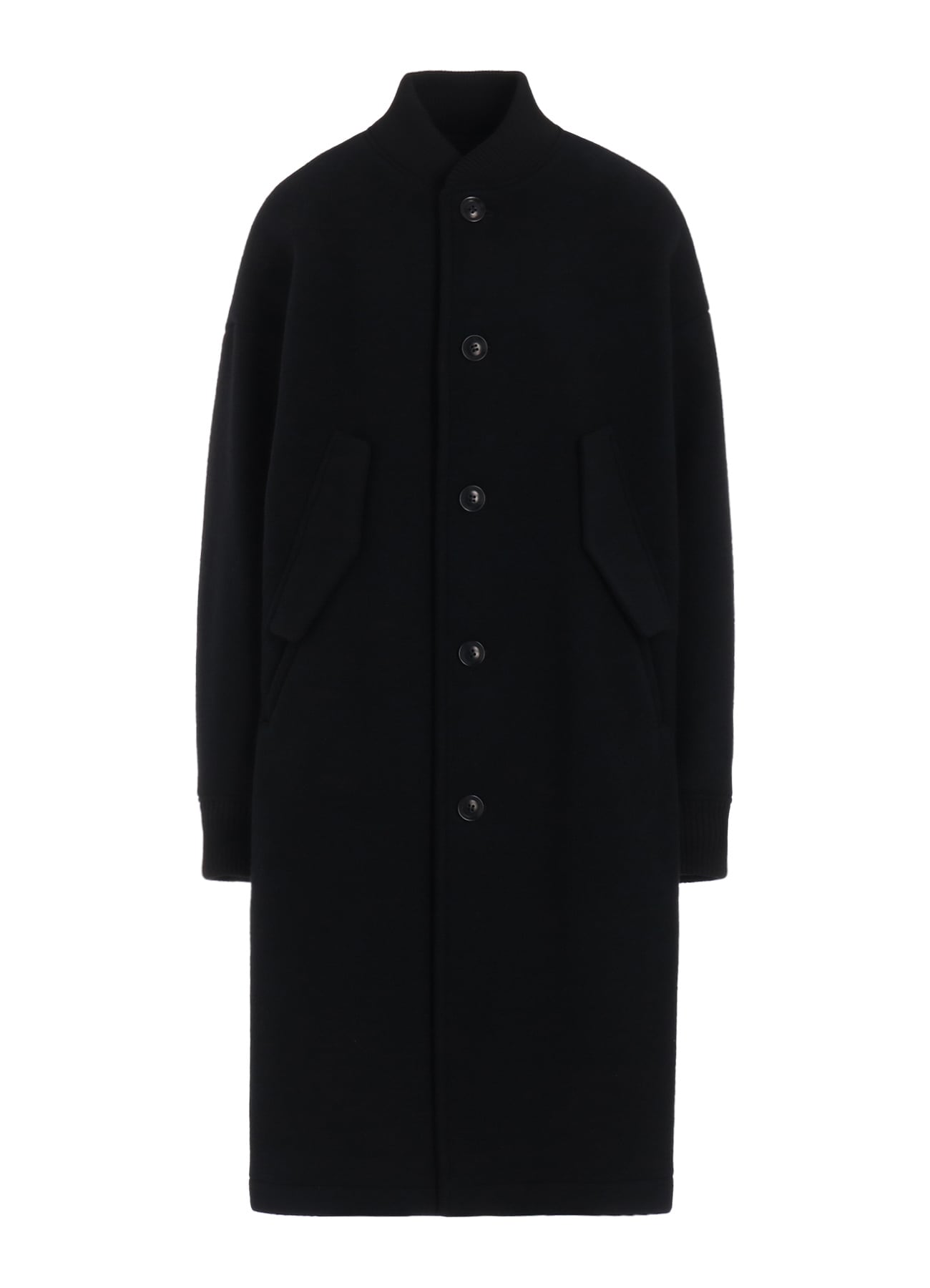 WOOL DOUBLE MOSSER RIBBED LONG COAT