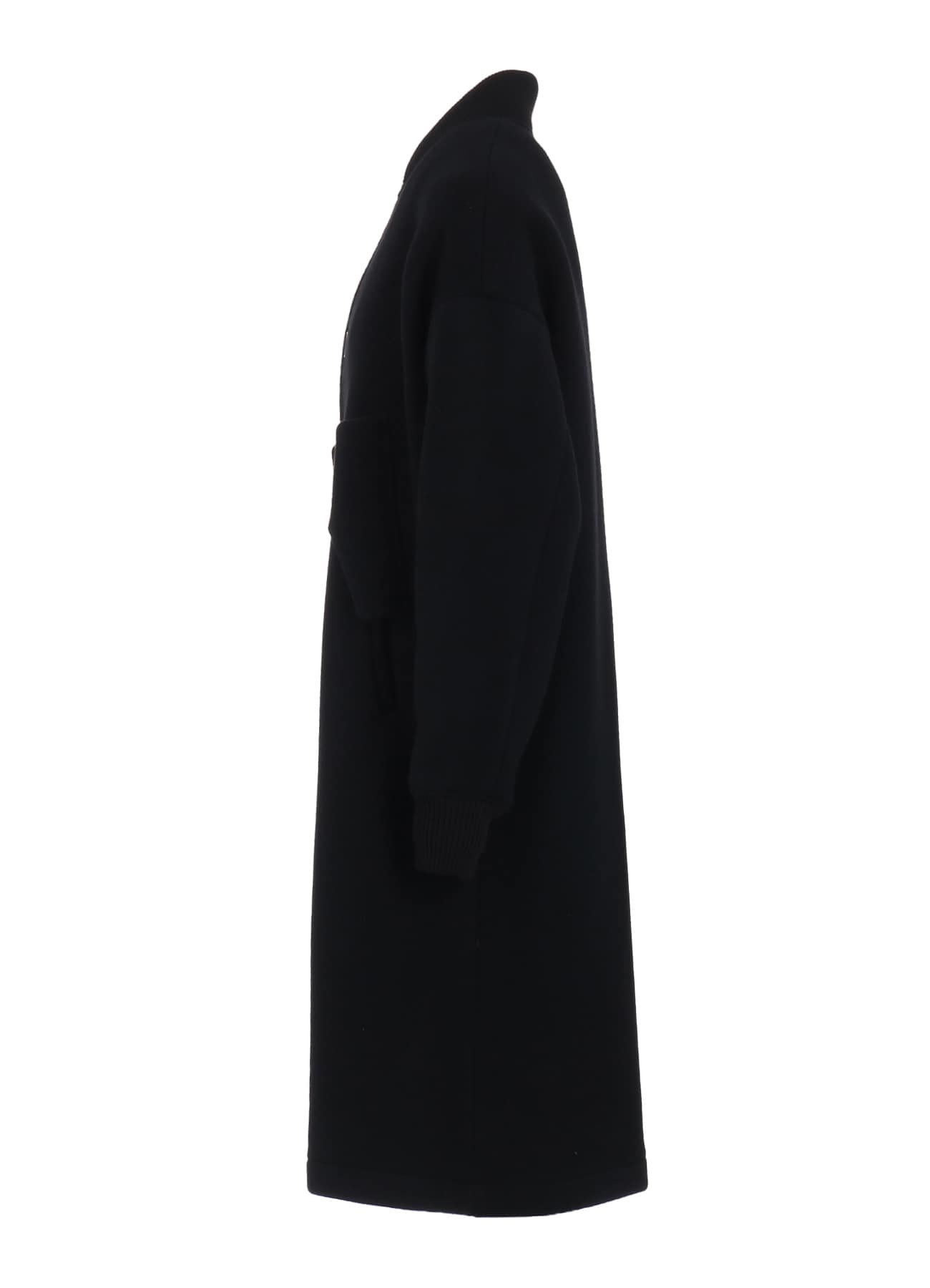 WOOL DOUBLE MOSSER RIBBED LONG COAT