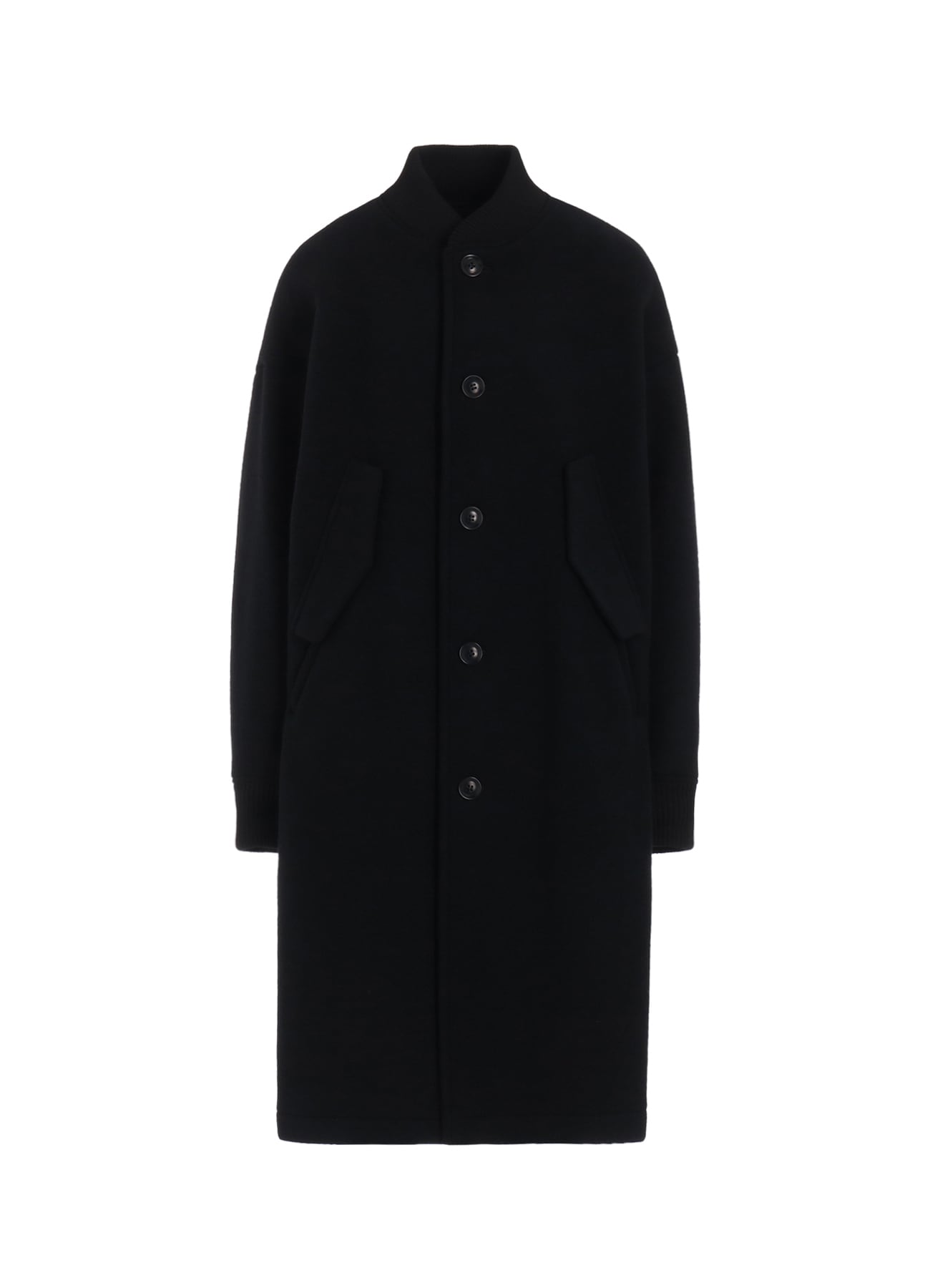 WOOL DOUBLE MOSSER RIBBED LONG COAT