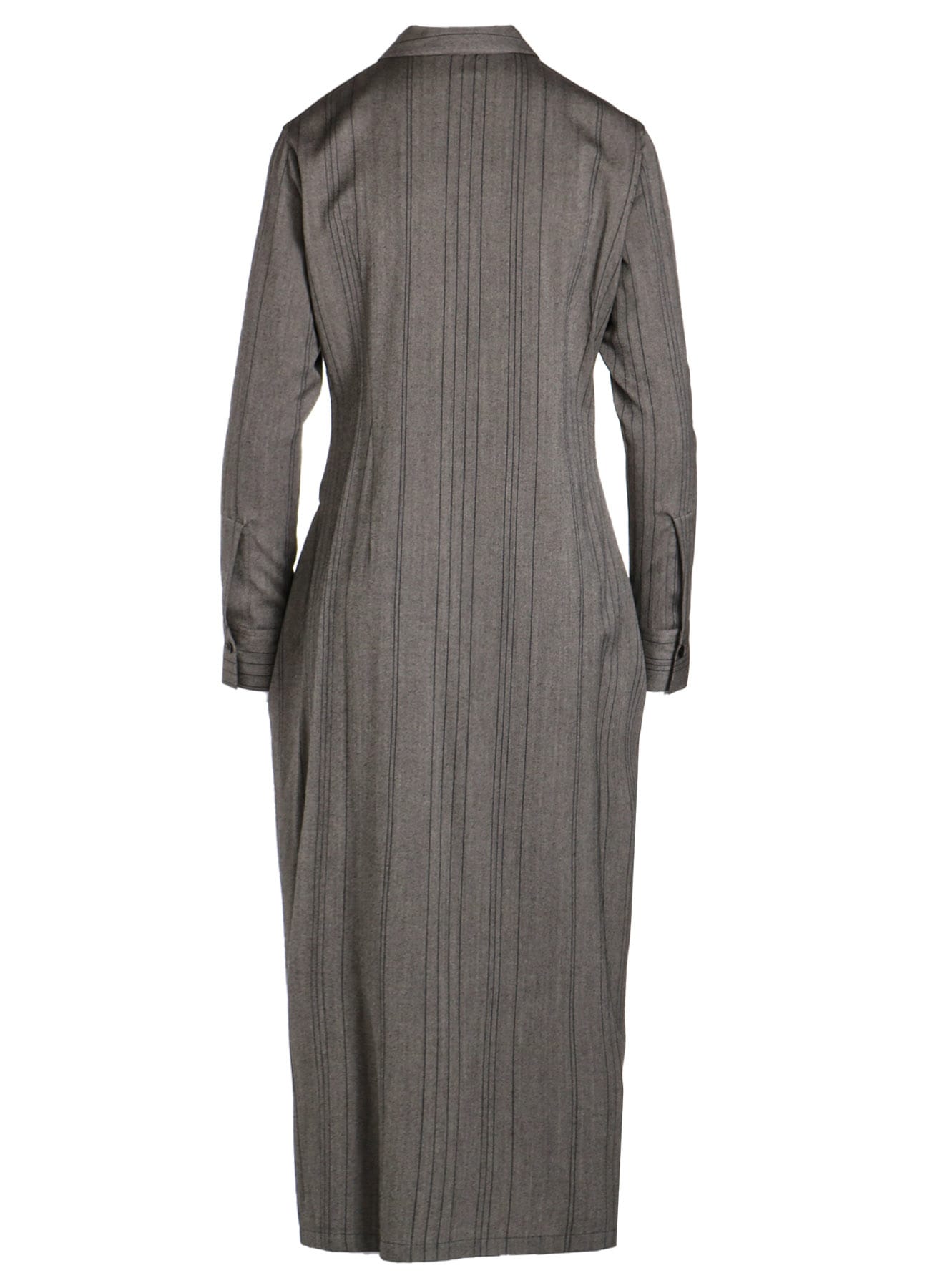 W/RY RANDOM HERRINGBONE OPEN COLLAR SHIRT DRESS