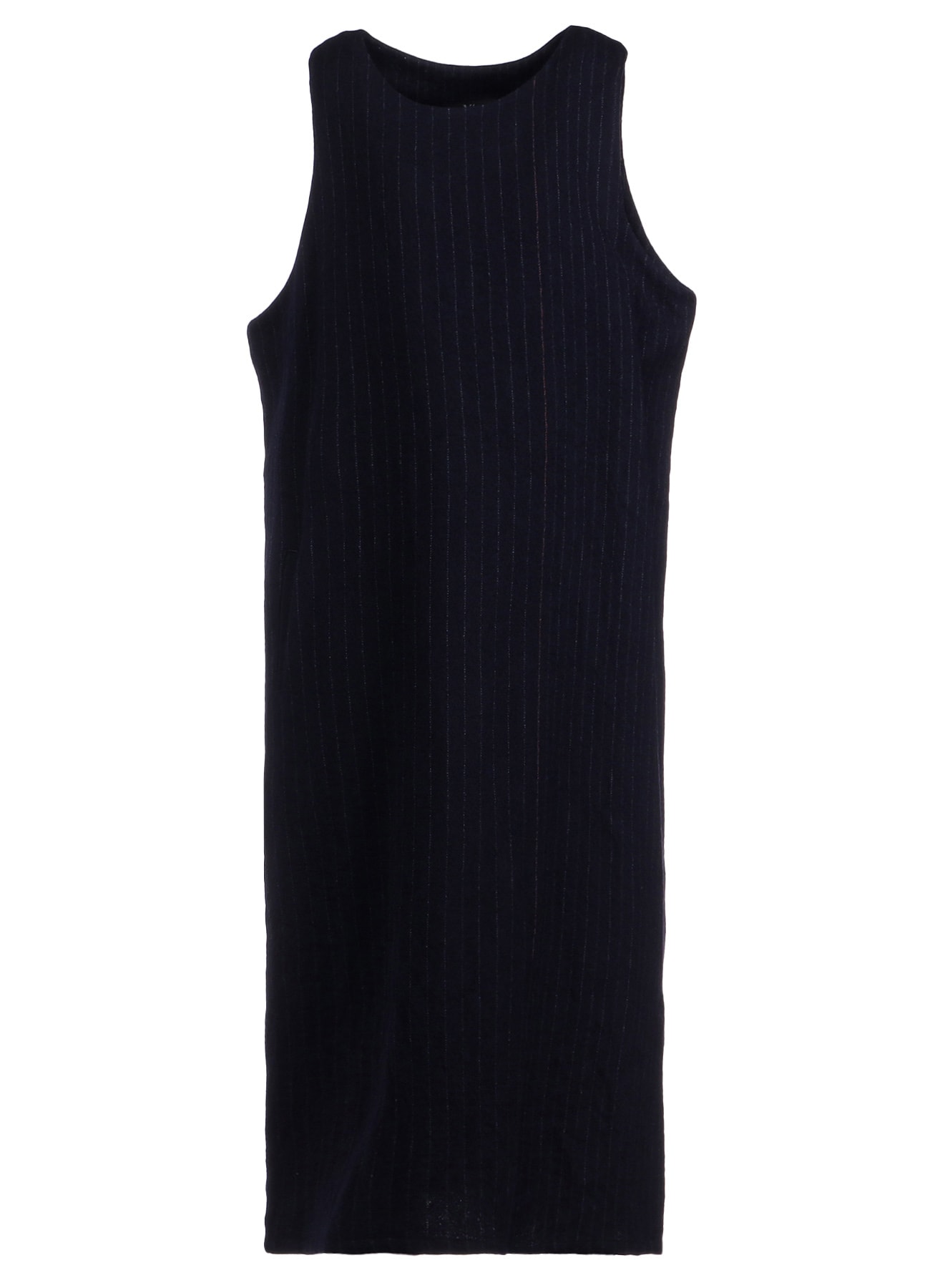 WOOL PINSTRIPE SLEEVELESS DRESS