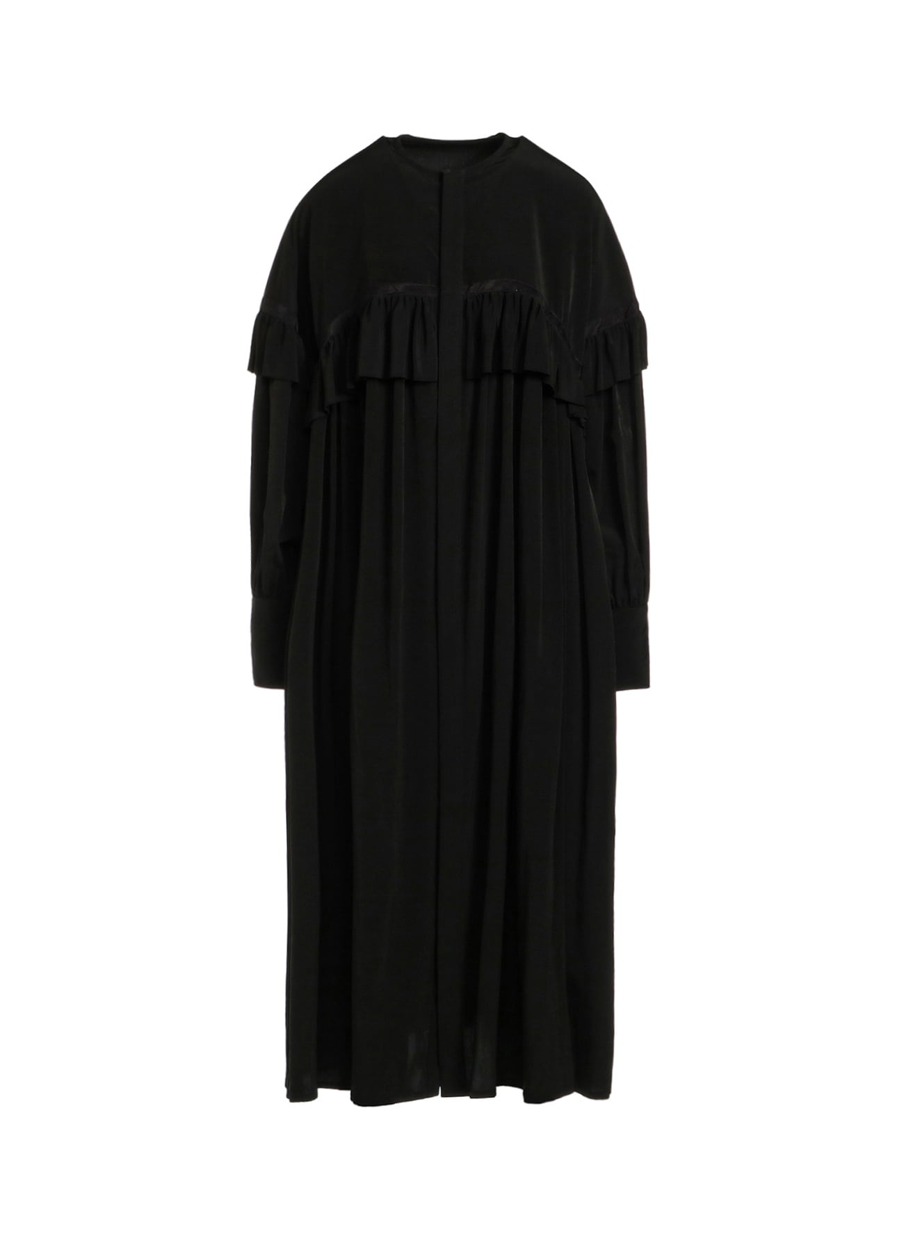 TRIACETATE/POLYESTER RUFFLED DRESS