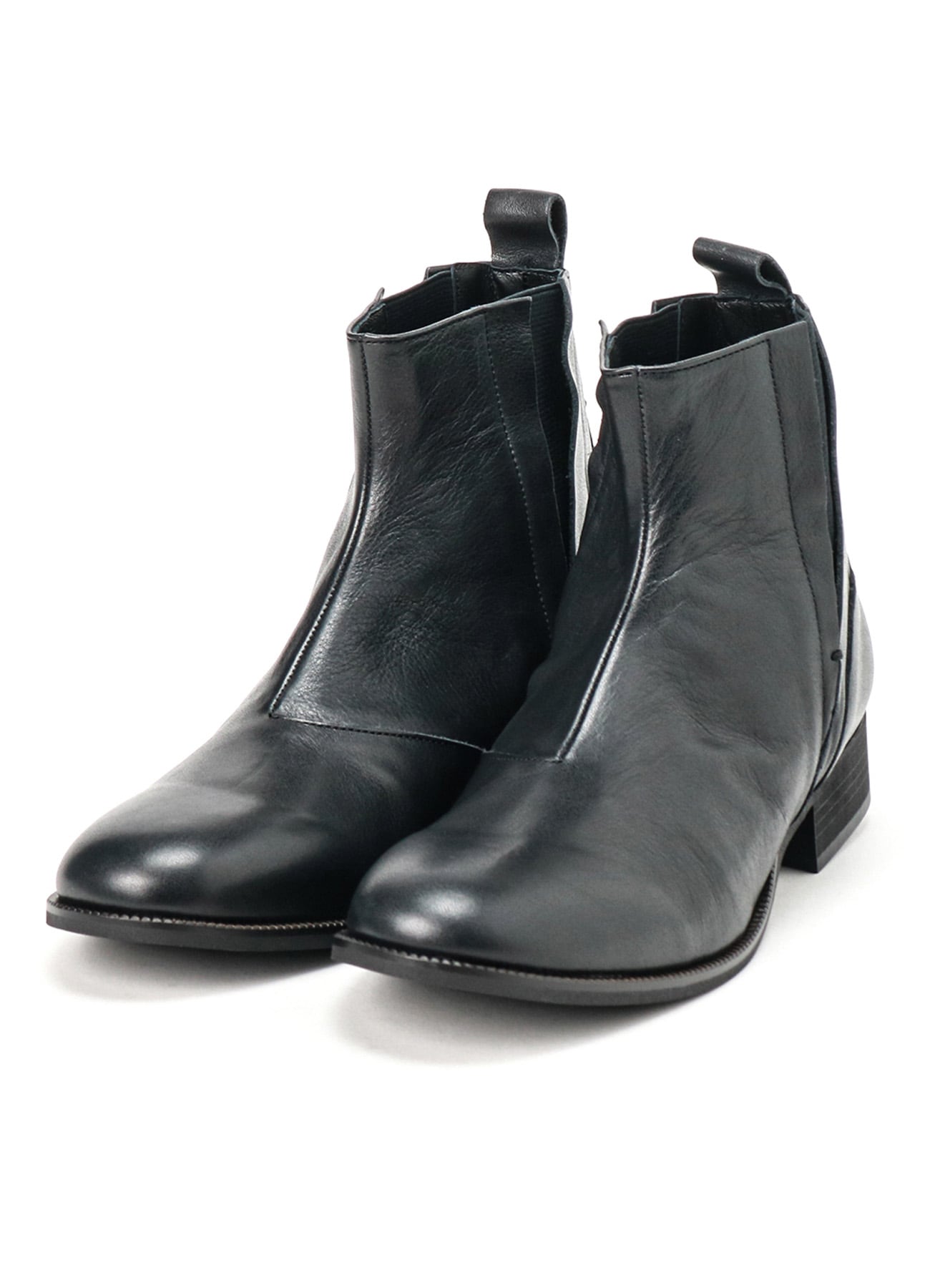 SEMI-GLOSS LEATHER SIDE GORE SHORT BOOTS