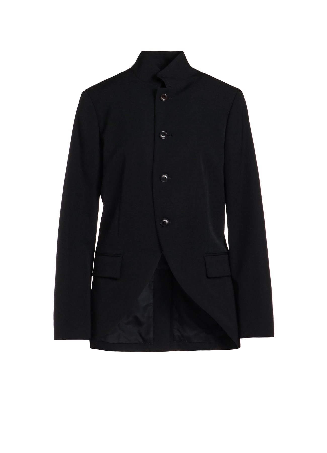 HIGH TWISTED WASHER WOOL GABARDINE STAND UP COLLAR JACKET