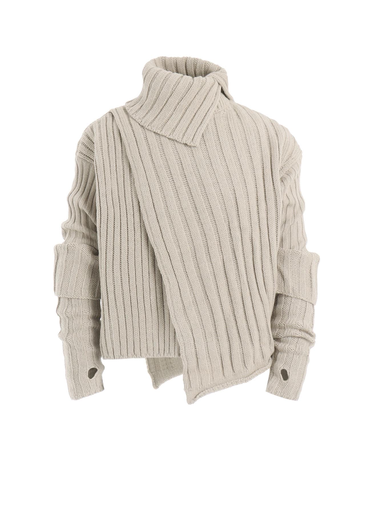 WIDE RIB TURTLENECK KNIT PULLOVER