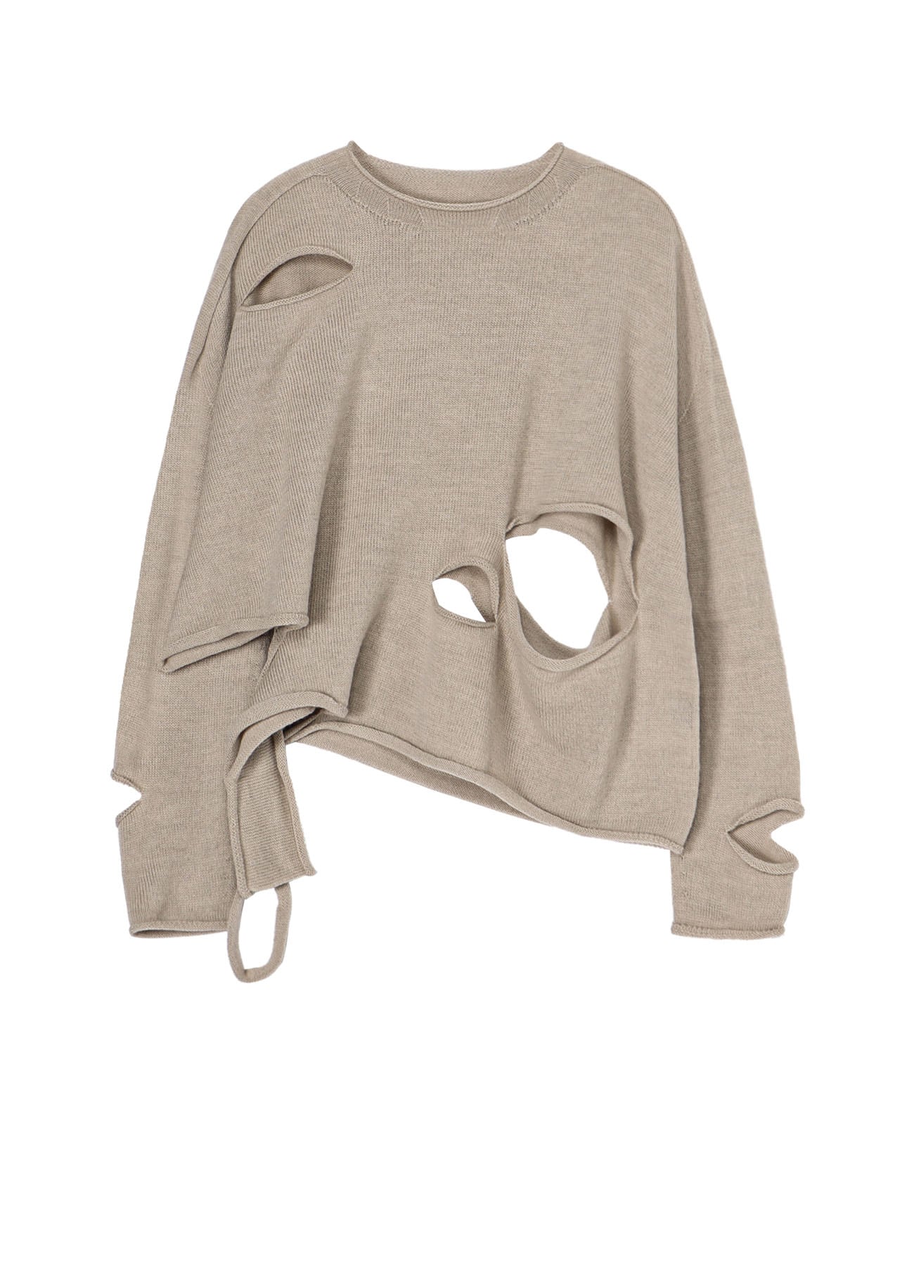 【9/1 12:00 Release】WOOL BLEND JERSEY ROUND NECK HOLED PULLOVER