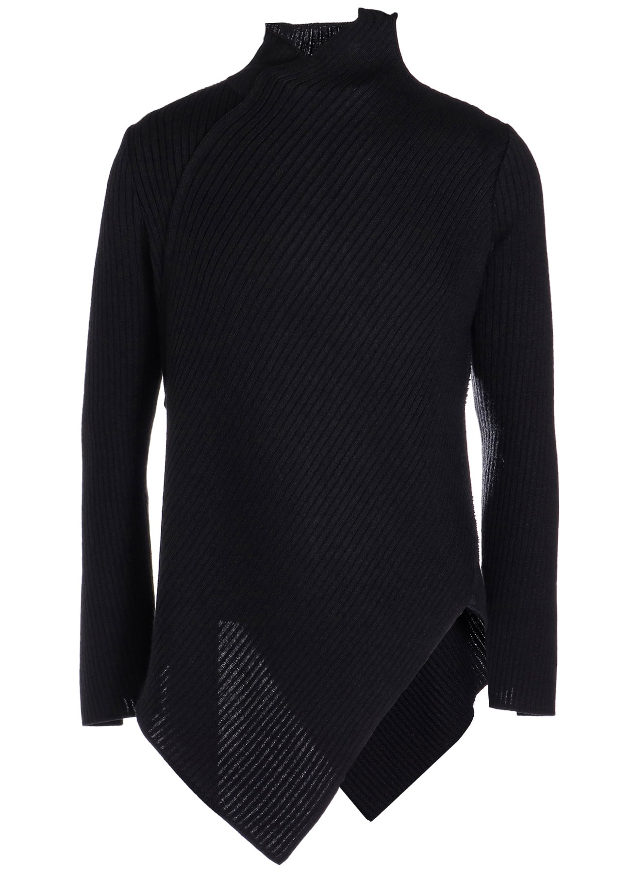 WOOL ASYMMETRIC RIB KNIT