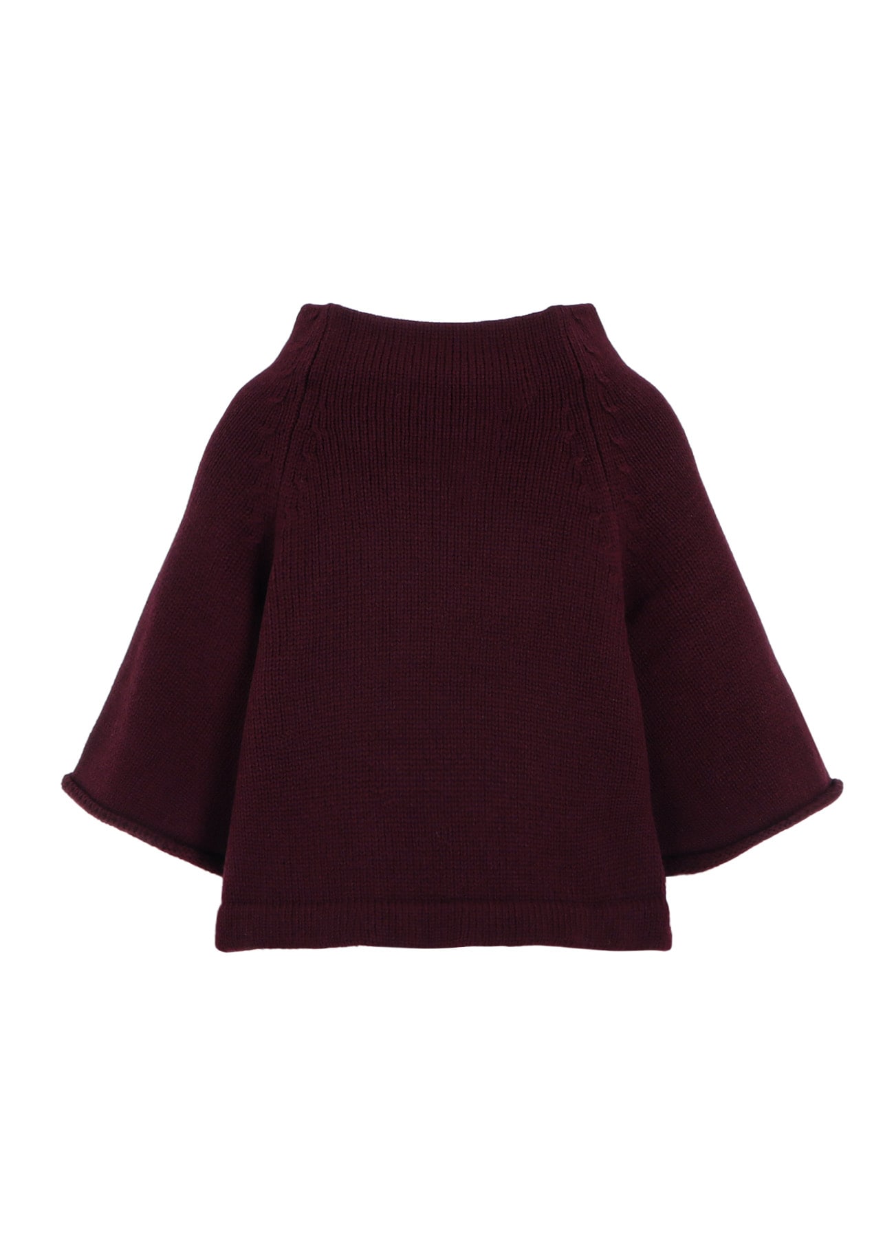 LAMB WOOL JERSEY ROLLED SLEEVE PULLOVER