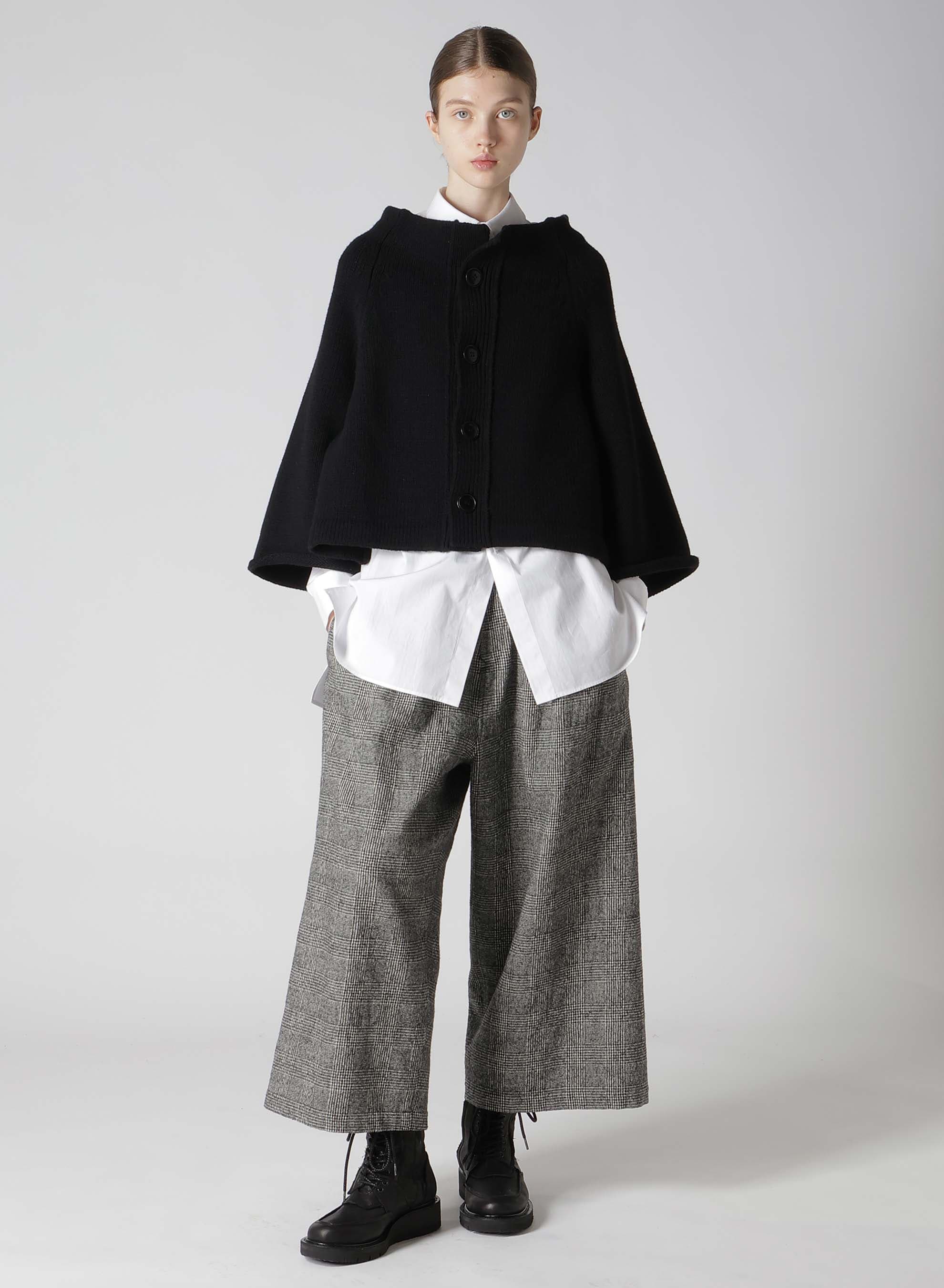 LAMB WOOL JERSEY ROLLED SLEEVE CARDIGAN