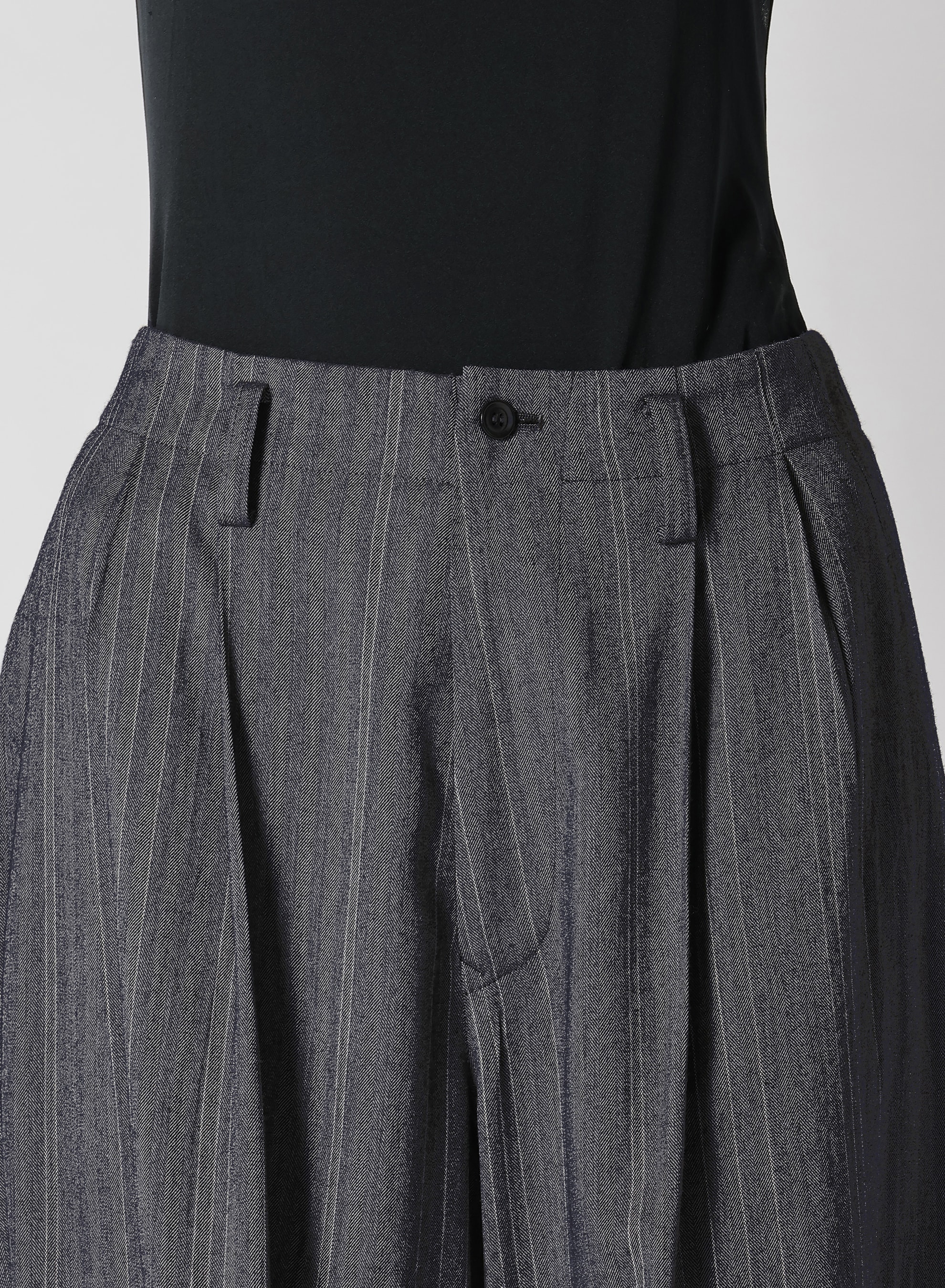 W/RY RANDOM HERRINGBONE DOUBLE TUCK WIDE PANTS