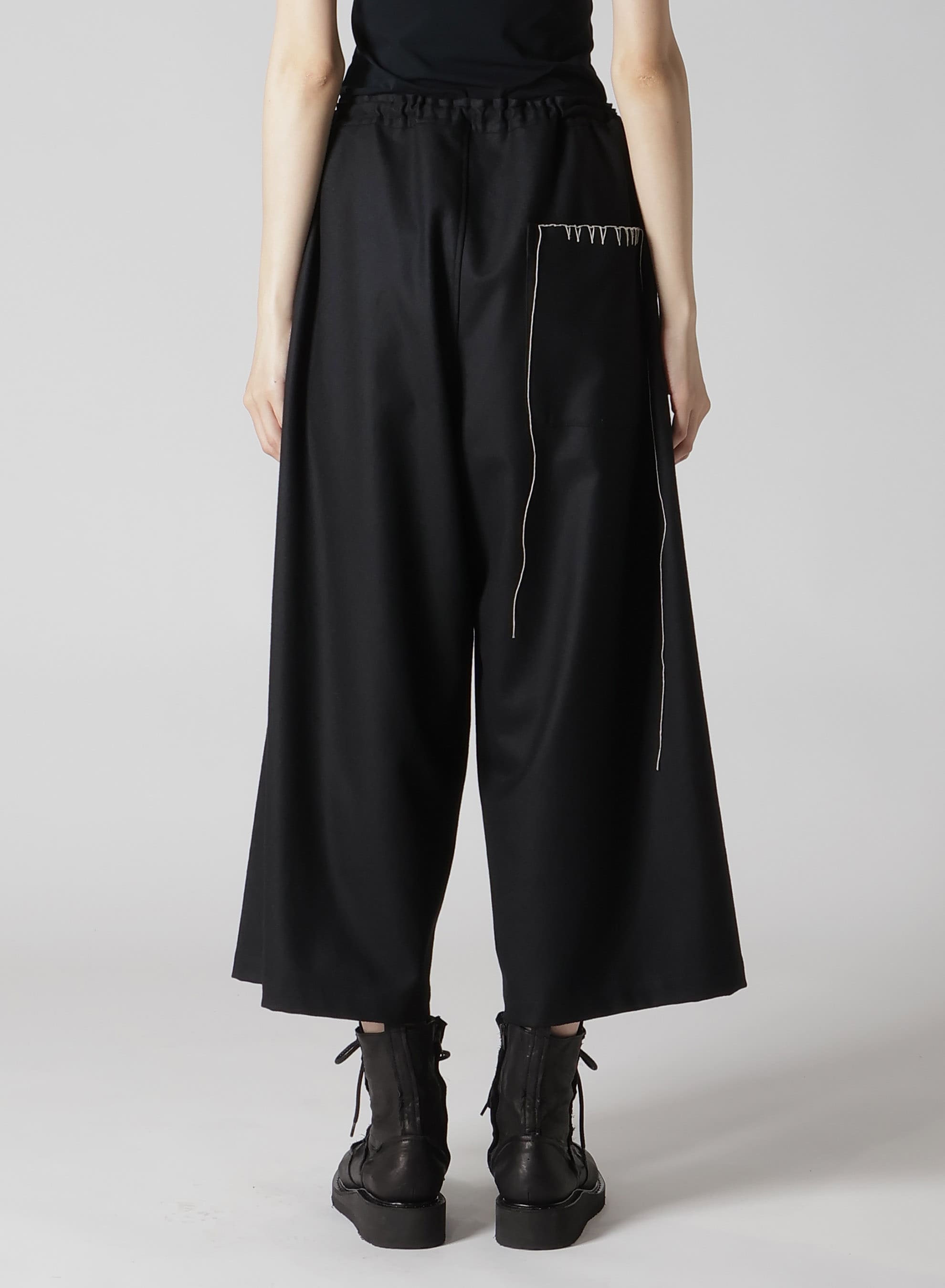 W/ FLANNEL HAND STITCHED FRONT TUCK WIDE PANTS