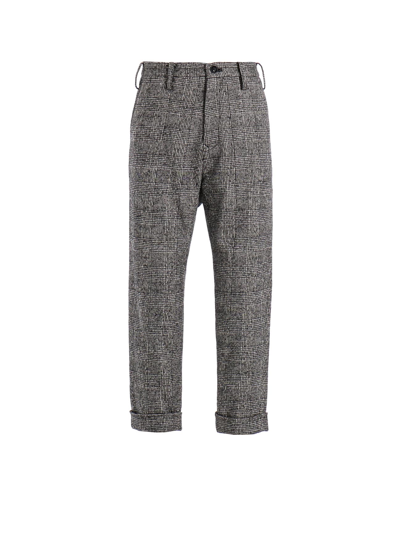 COTTON WOOL GLEN CHECK MACKIN SLIM PANTS