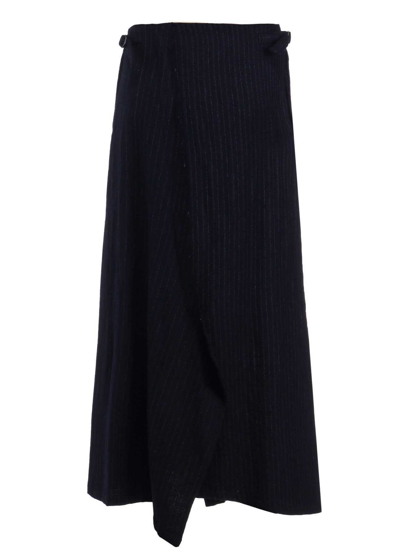 【9/13 12:00 Release】WOOL PINSTRIPE LEFT SIDE PATCH SKIRT PANTS