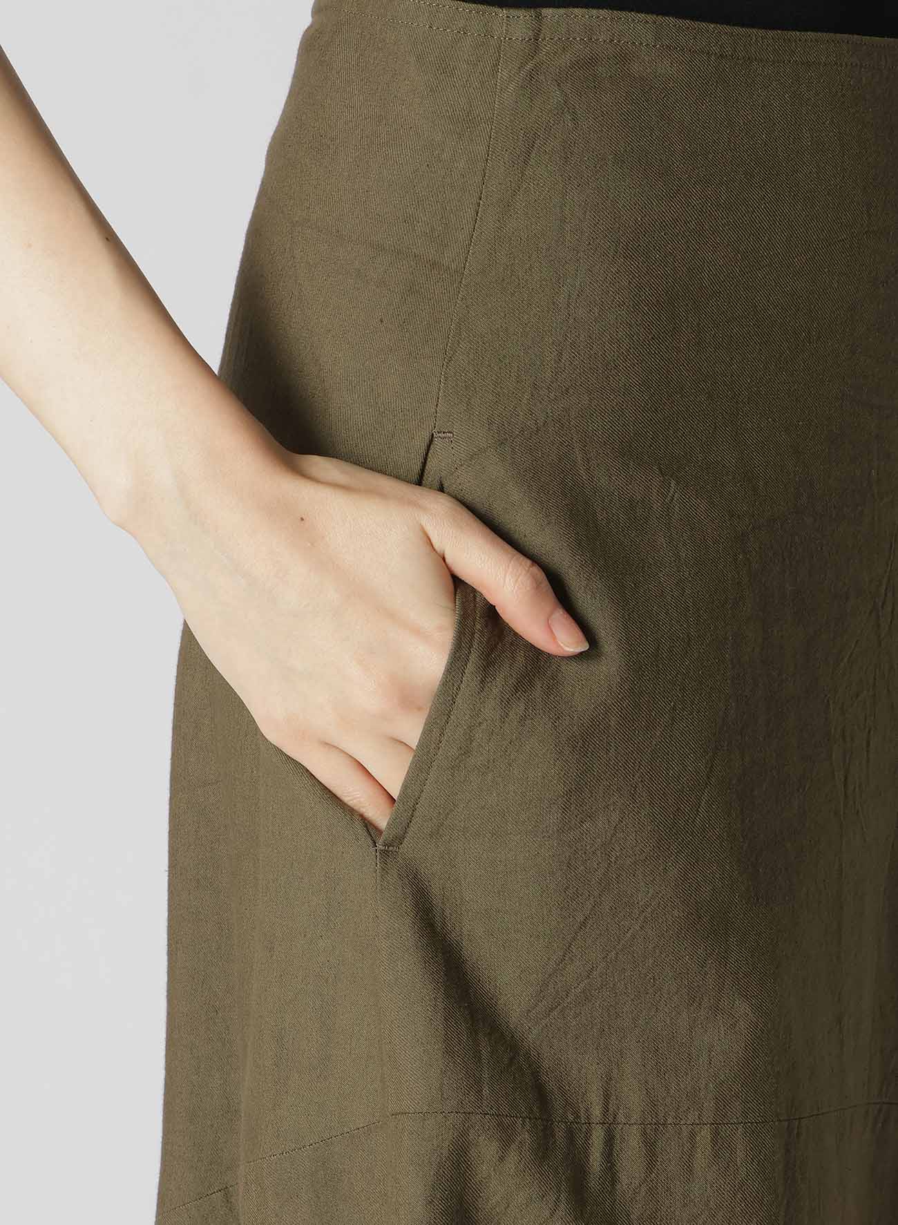 【8/2 12:00 Release】TWILL GARMENT WASH BACK SIDE LACE UP SKIRT