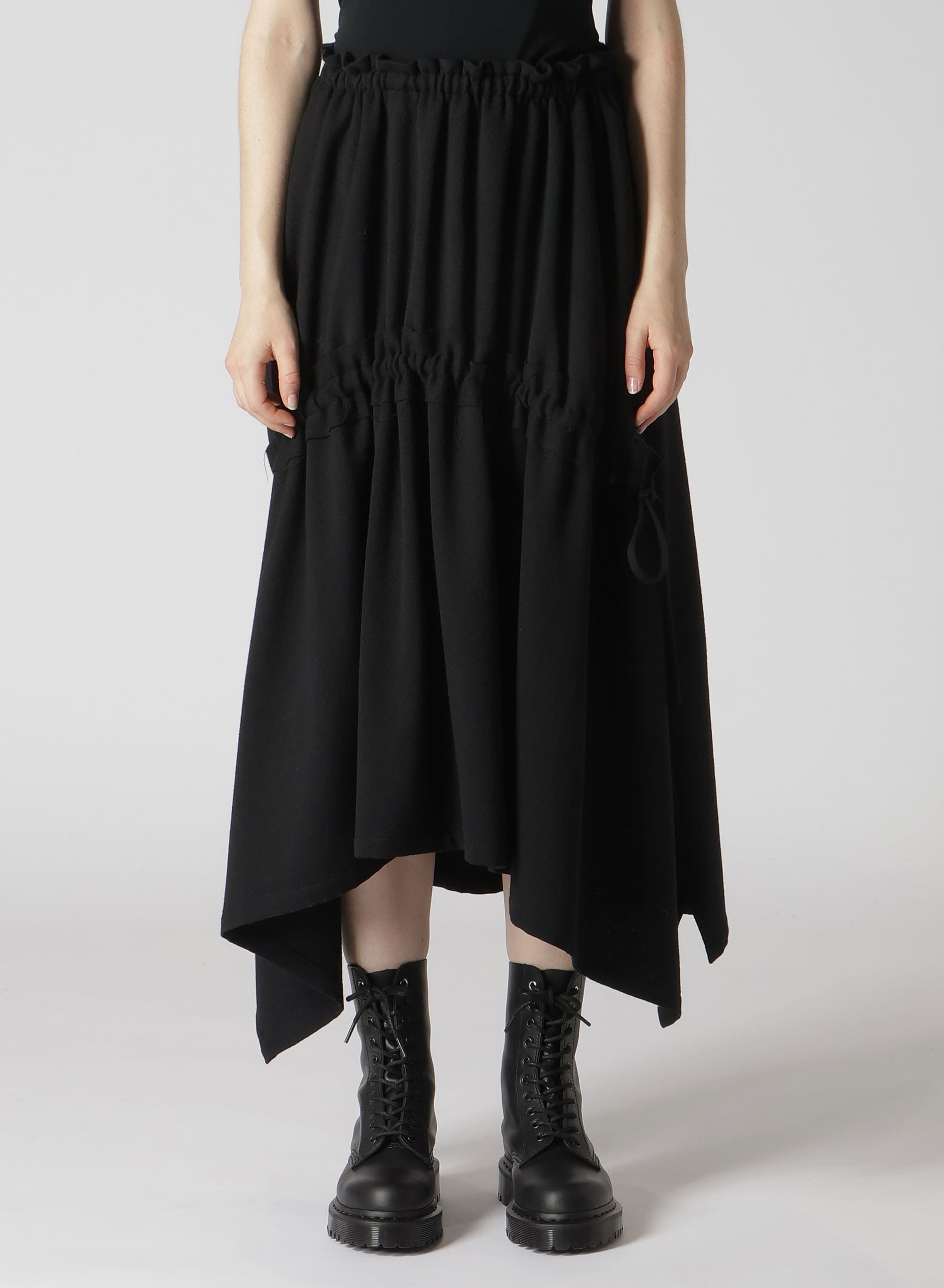 STRETCH FLANNEL SHIRRING SKIRT