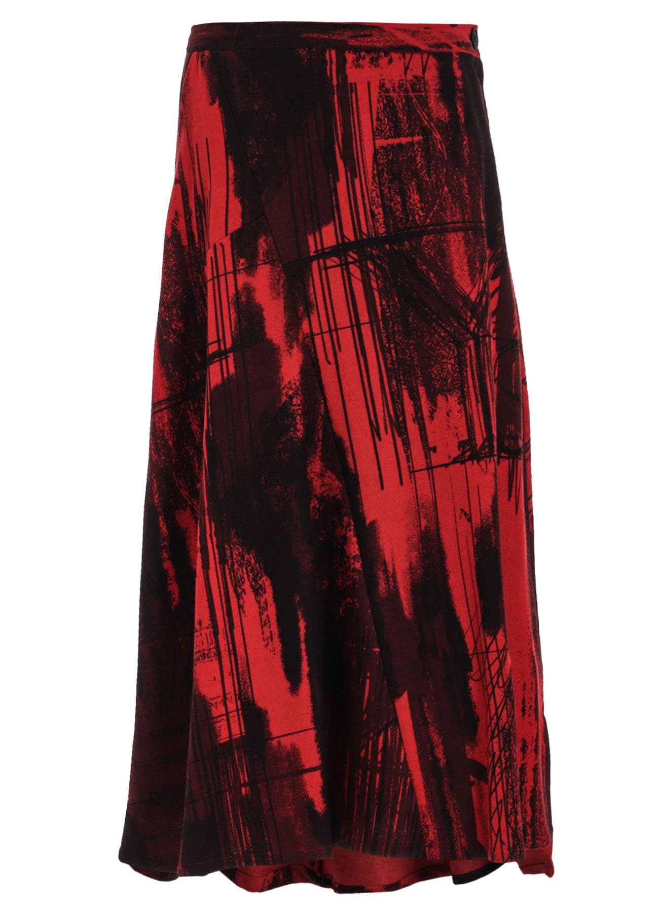 WOOL FLANNEL LOGO SCRIBBLE PT ASYMMETRIC FLARE SKIRT