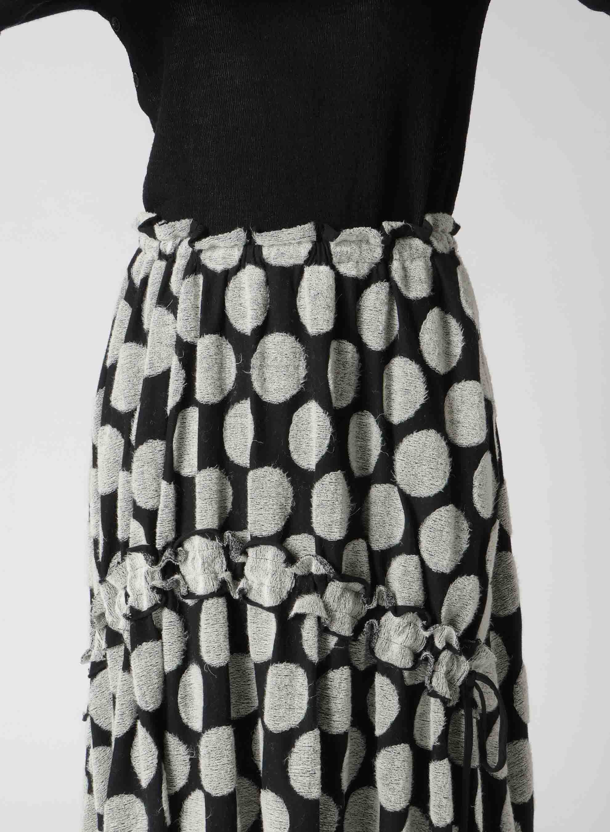 POLKA DOT PILE JQ SHIRRING SKIRT