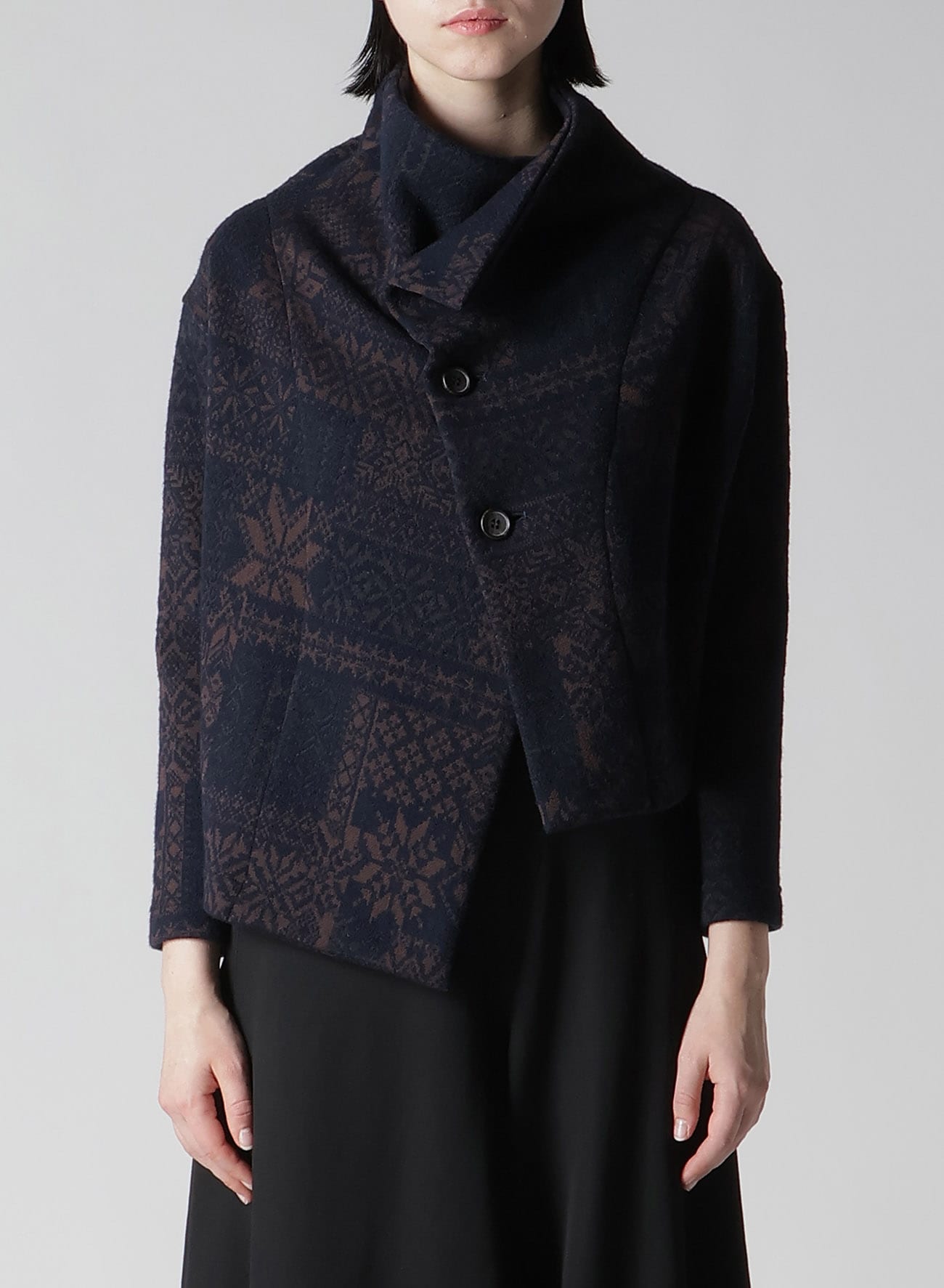 SNOW PATCHWORK W JACQUARD ASYMMETERIC JACKET