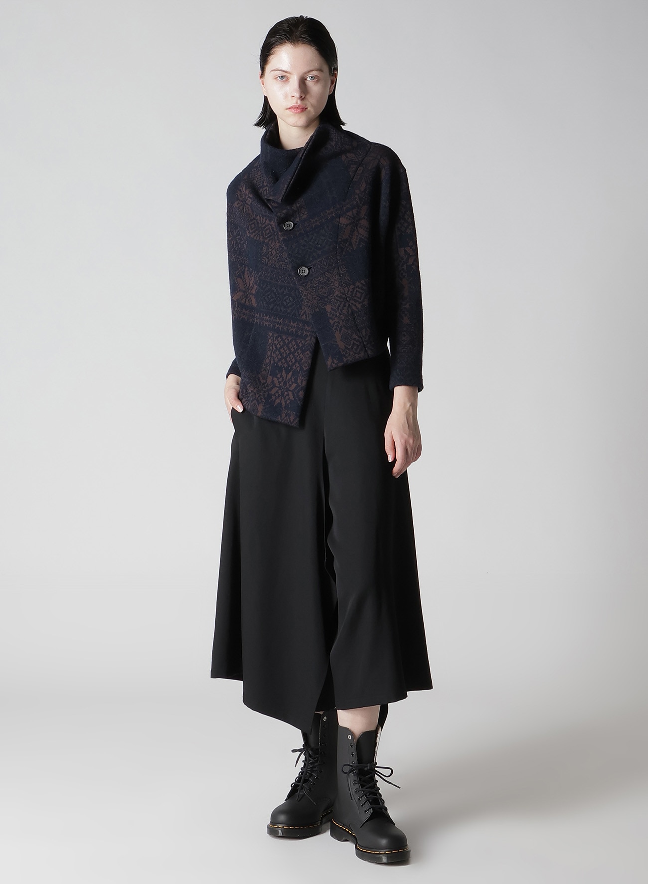 SNOW PATCHWORK W JACQUARD ASYMMETERIC JACKET