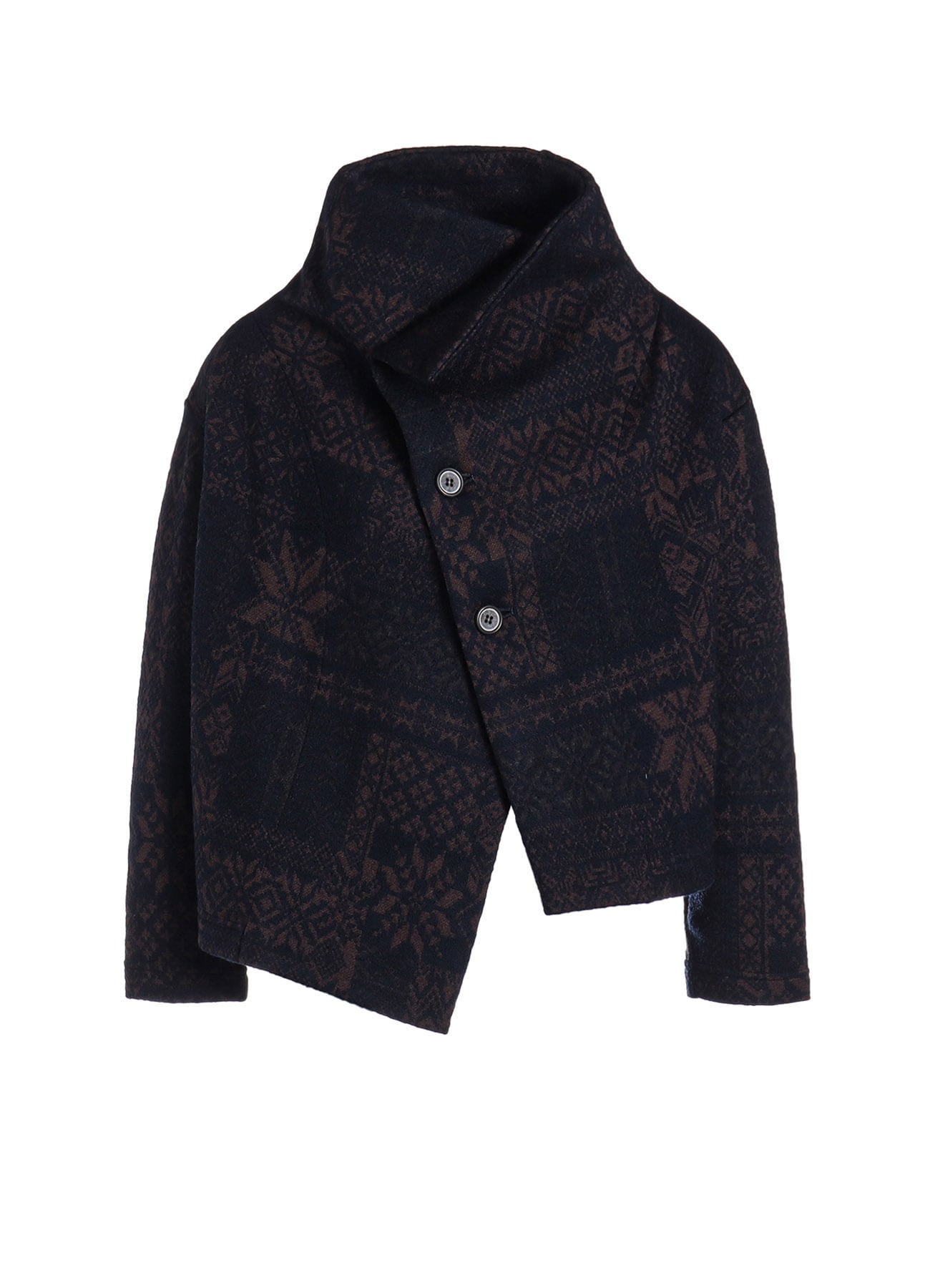 SNOW PATCHWORK W JACQUARD ASYMMETERIC JACKET