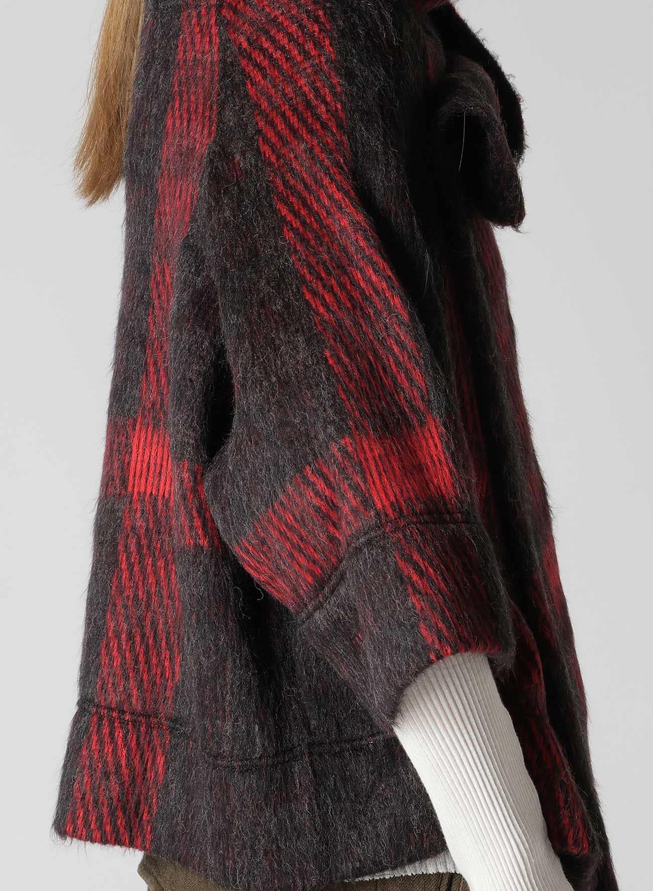 【9/13 12:00 Release】PLAID GAUZE WJQ 3/4 SLEEVE RAG CARDIGAN