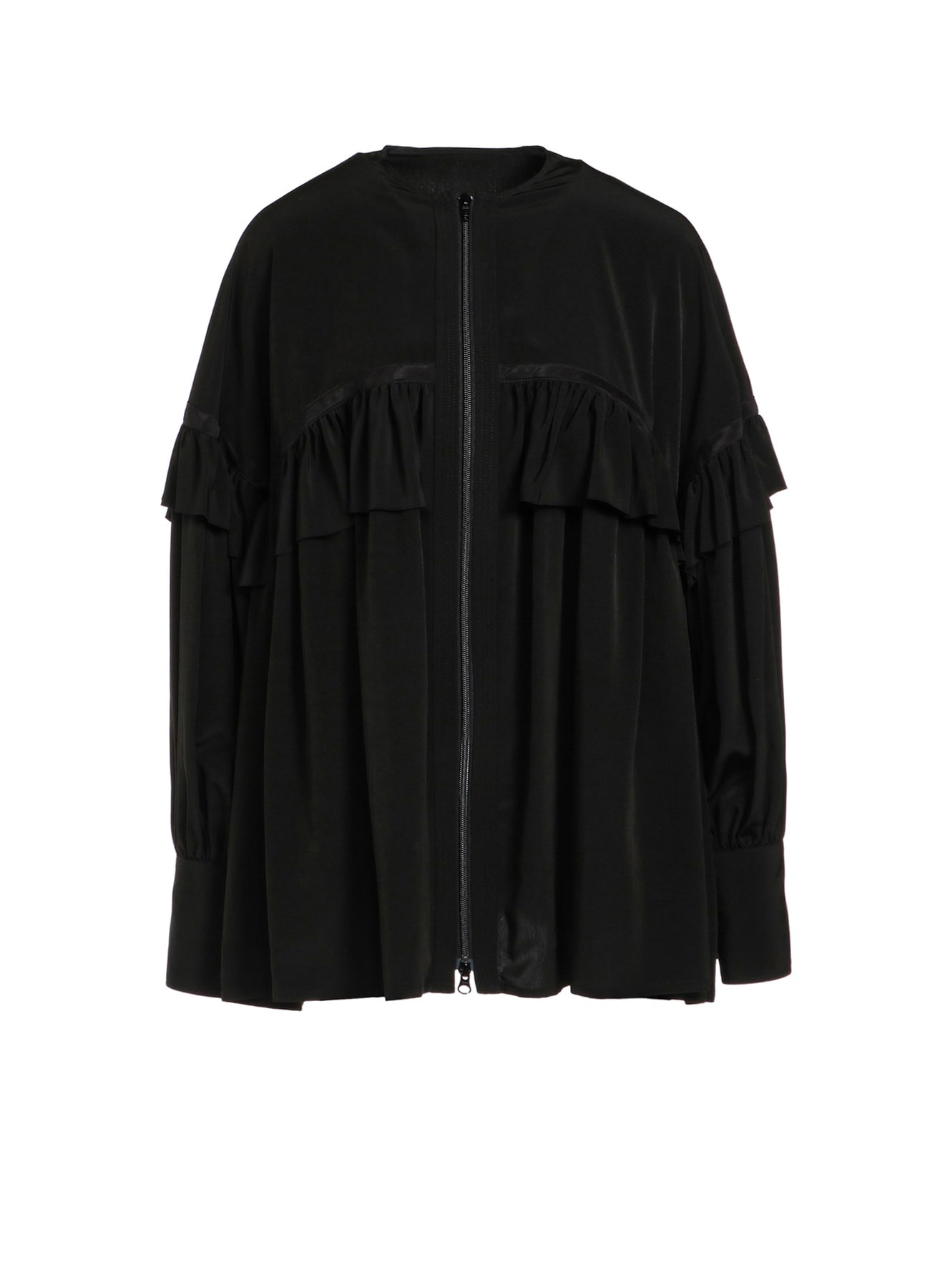 【8/7 12:00 Release】TRIACETATE/POLYESTER RUFFLED BLOUSON