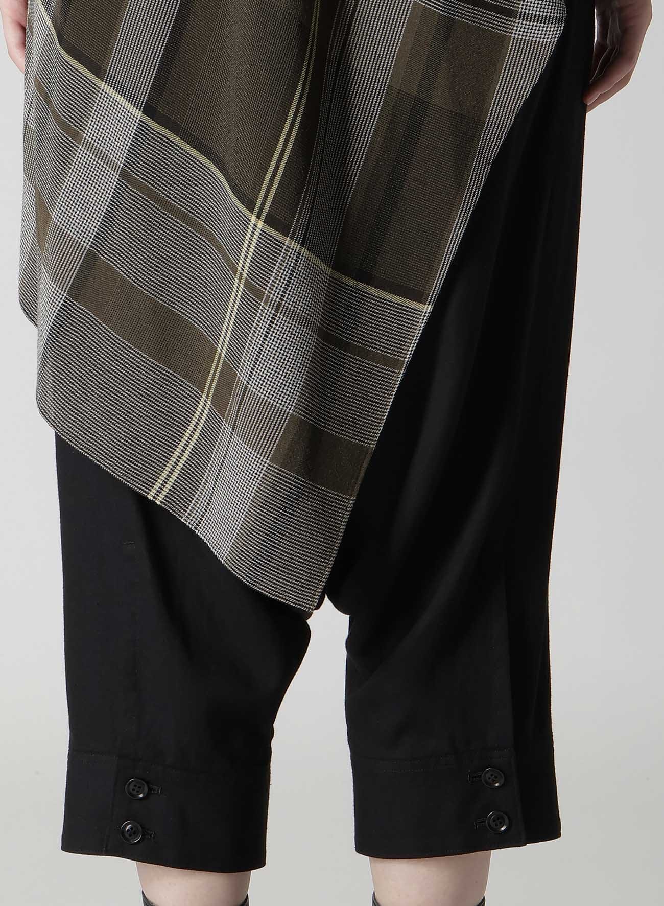 GAUZE PLAID TIE STYLE SLEEVELESS BLOUSE