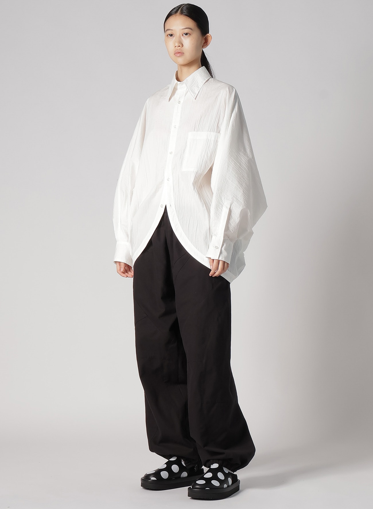 HIGH COUNT TYPEWRITER DOLMAN SLEEVE SHIRT