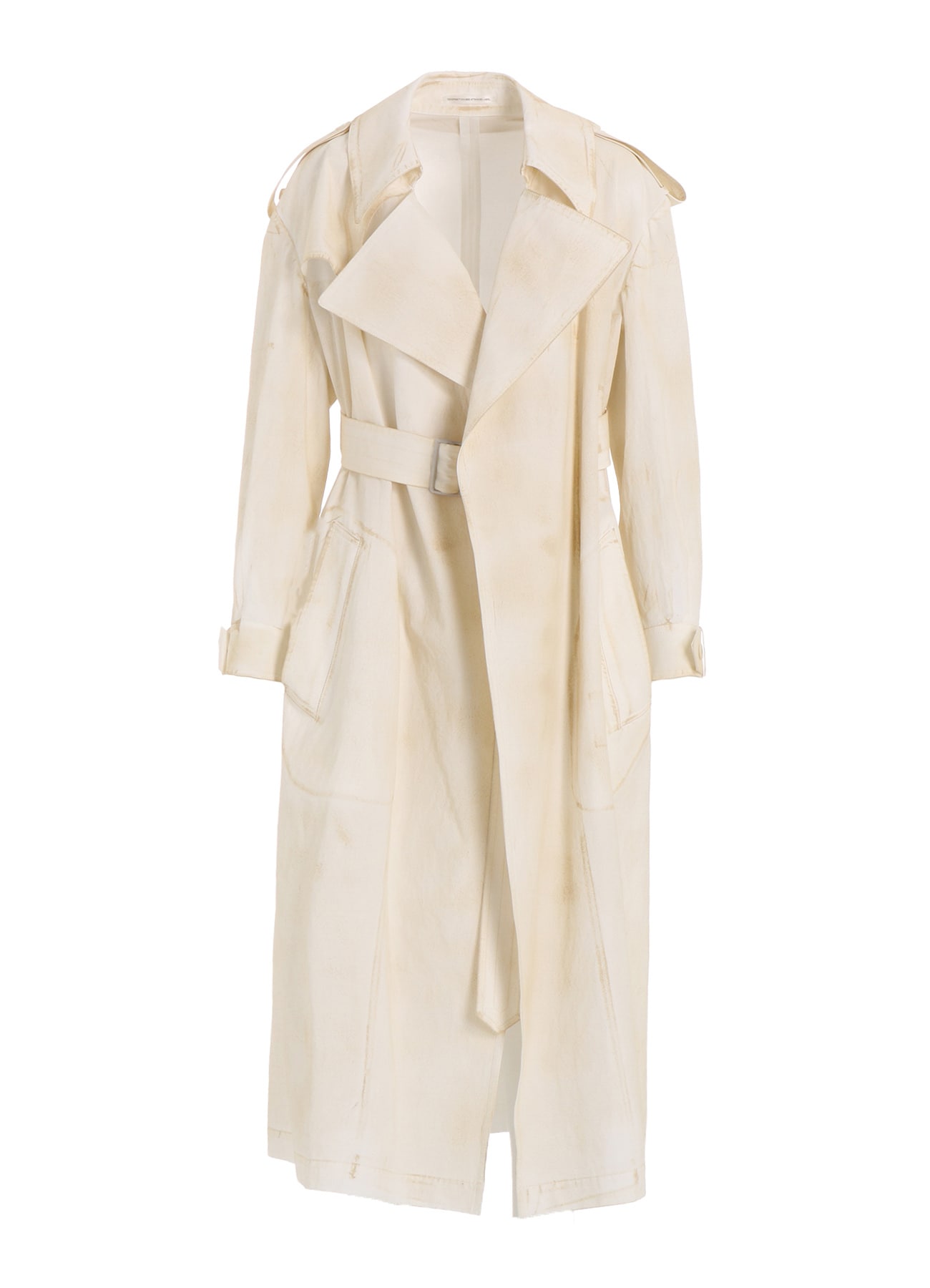 COTTON LINEN DUMP ROOLER PRINTING TRENCH COAT