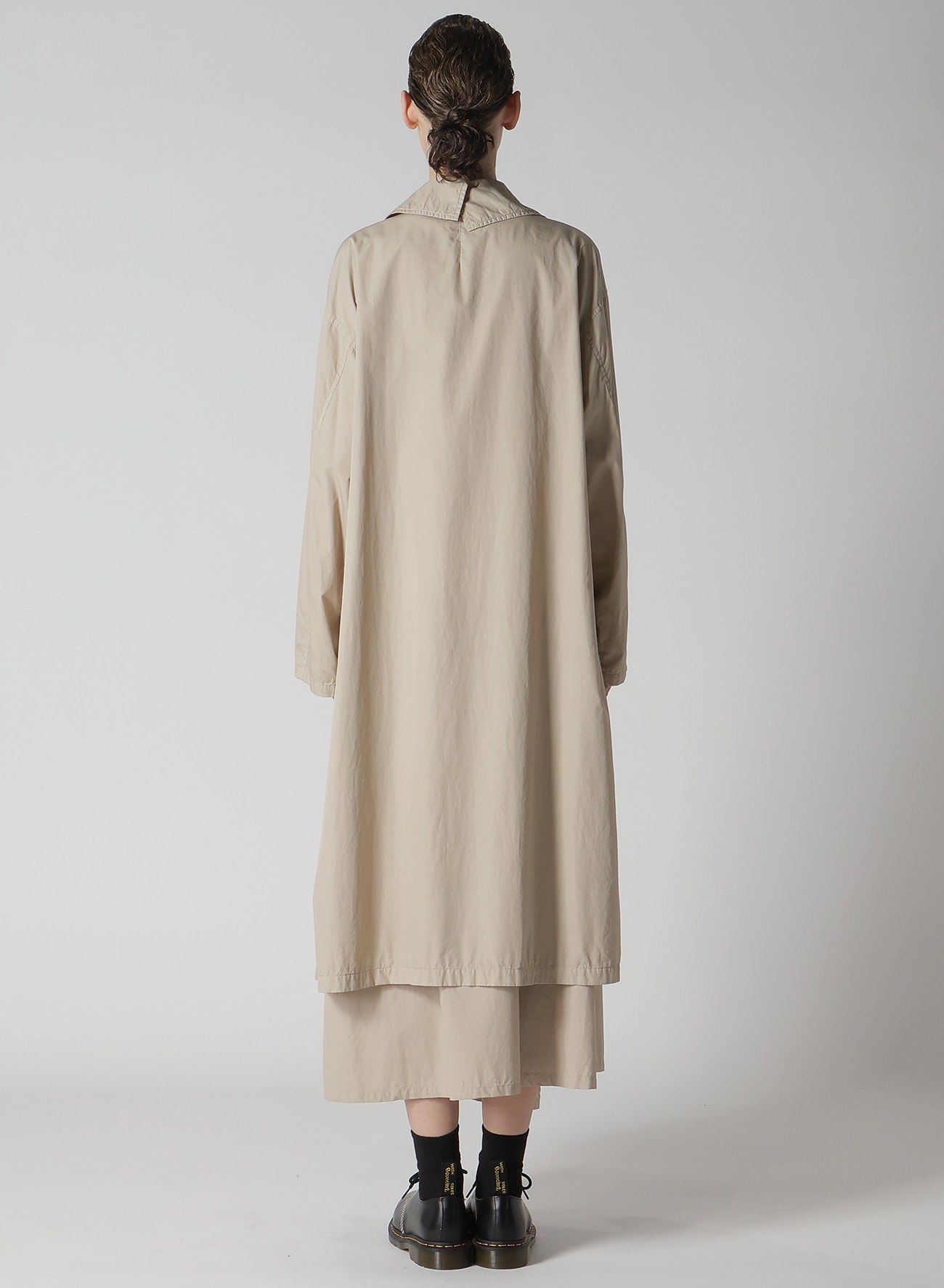 COTTON BROAD GARMENT DYEING BIG COLLAR COAT