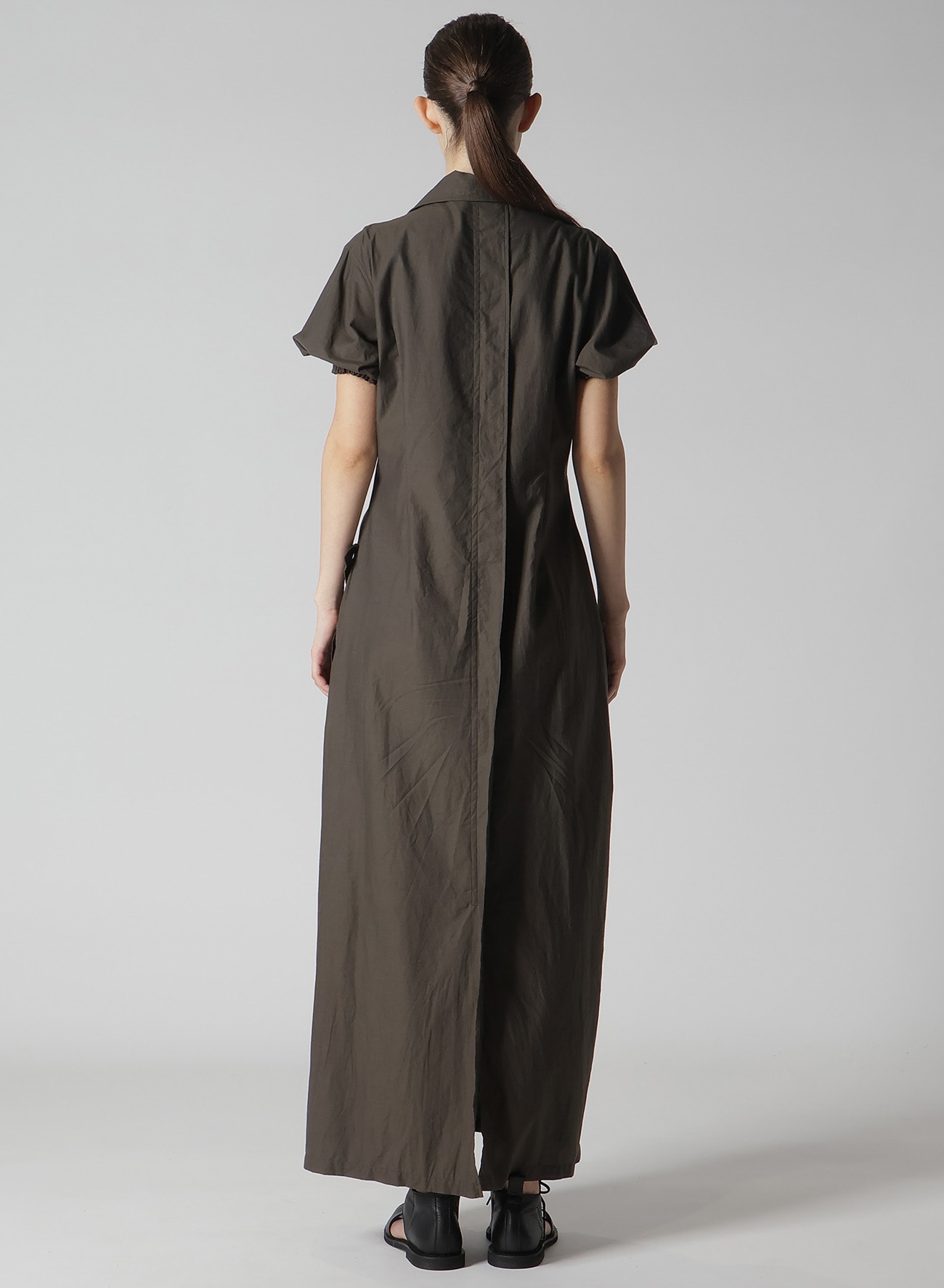 COTTON TYPEWRITER LEFT SIDE GATHERED DRESS