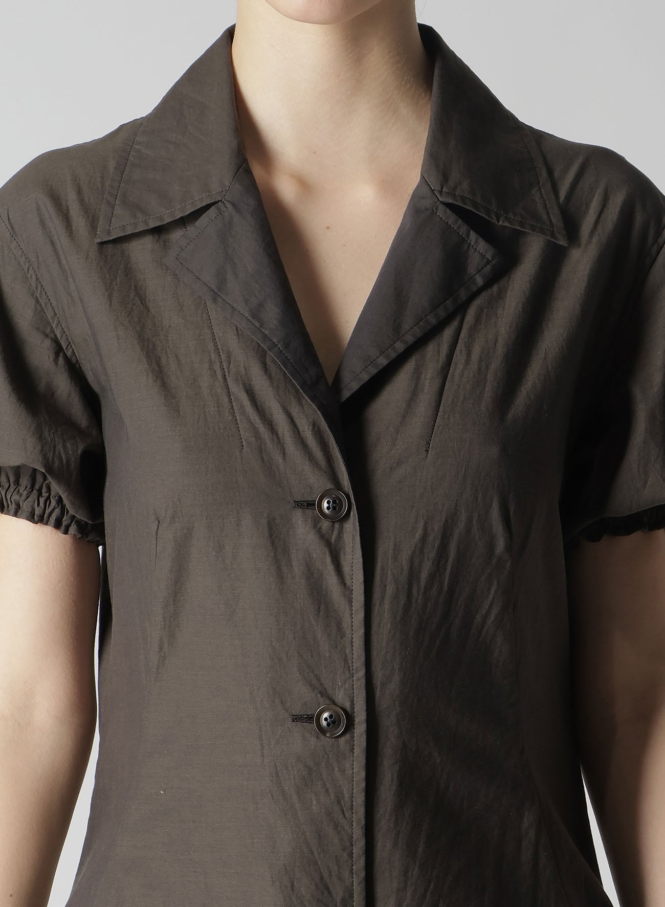 COTTON TYPEWRITER LEFT SIDE GATHERED DRESS
